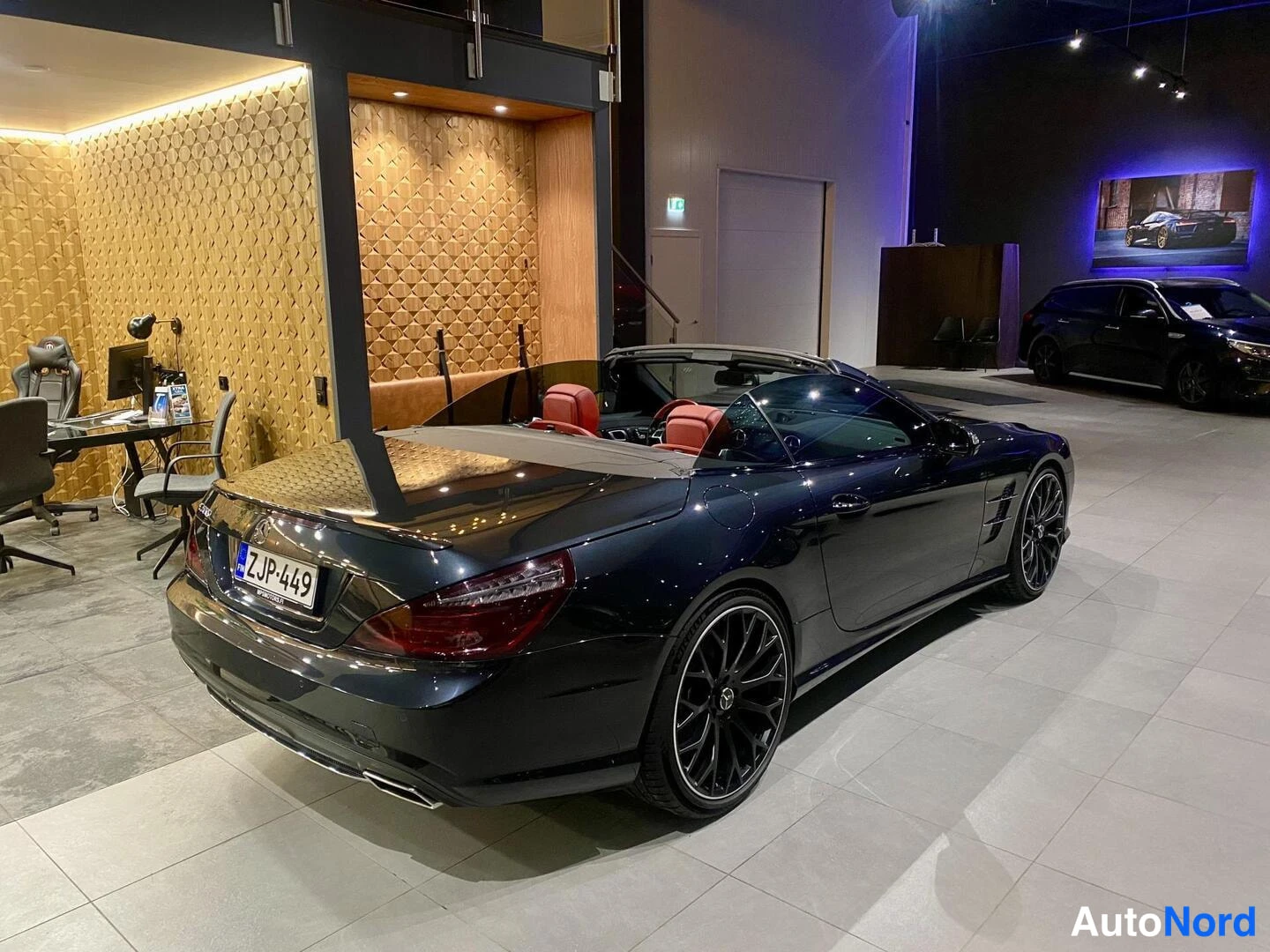 Harmaa Mercedes-Benz SL 500 2012, takaviisto, kuva 8