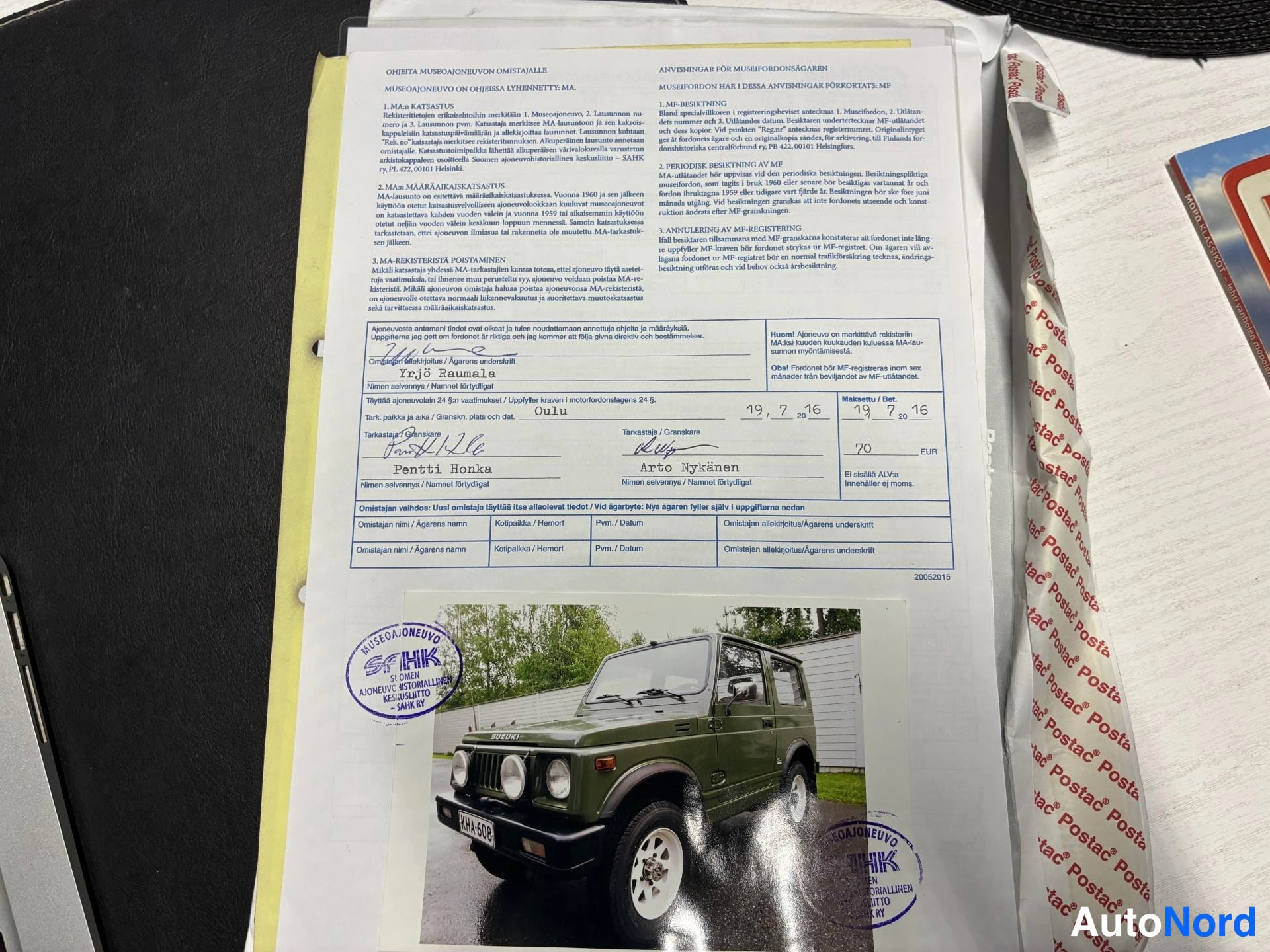 Vihreä Suzuki SJ410 1982, asiakirja, kuva 20