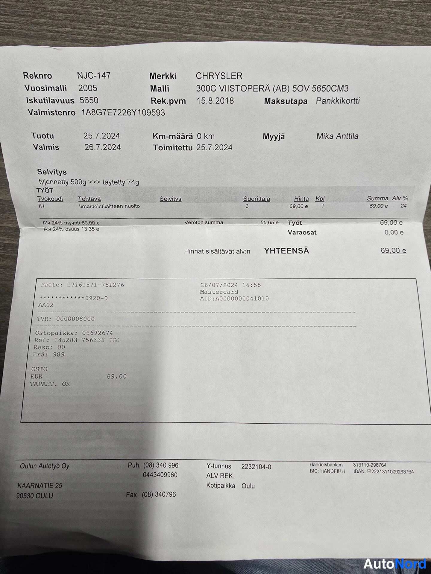 Black Chrysler 300C 2006, document, photo 23