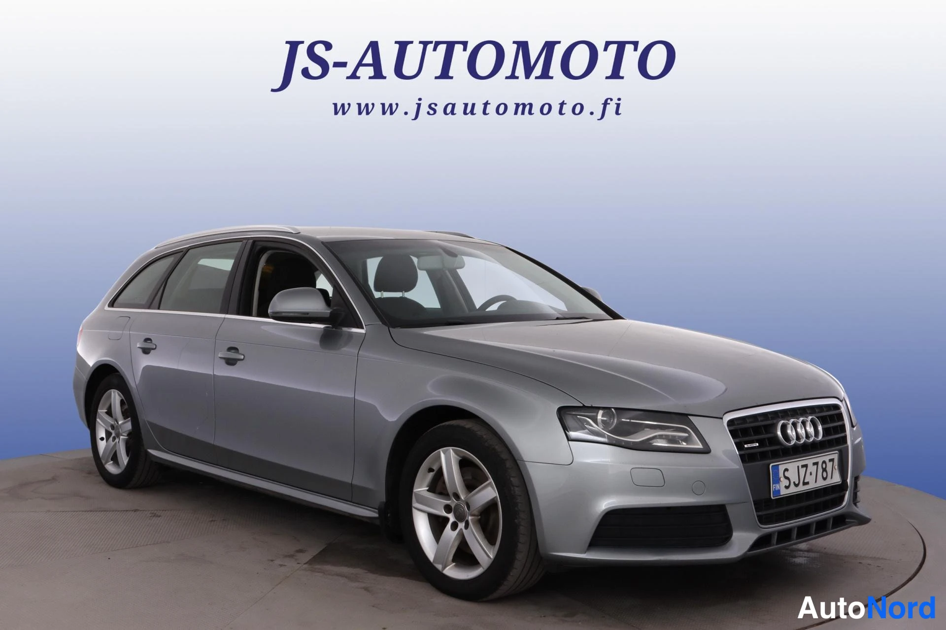 Harmaa Audi A4 2009, etuviisto, keula oikealle, kuva 3