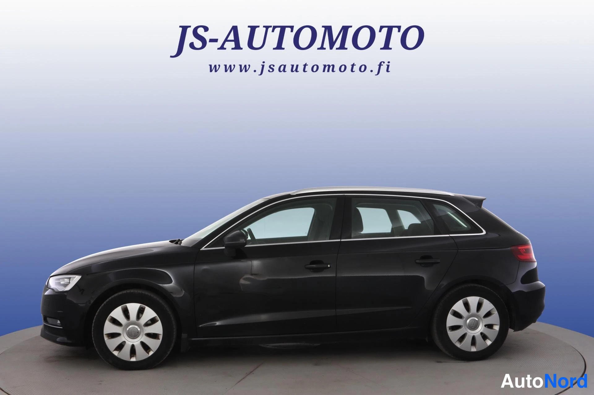 Black Audi A3 2016, front three-quarter, nose to the left, photo 2