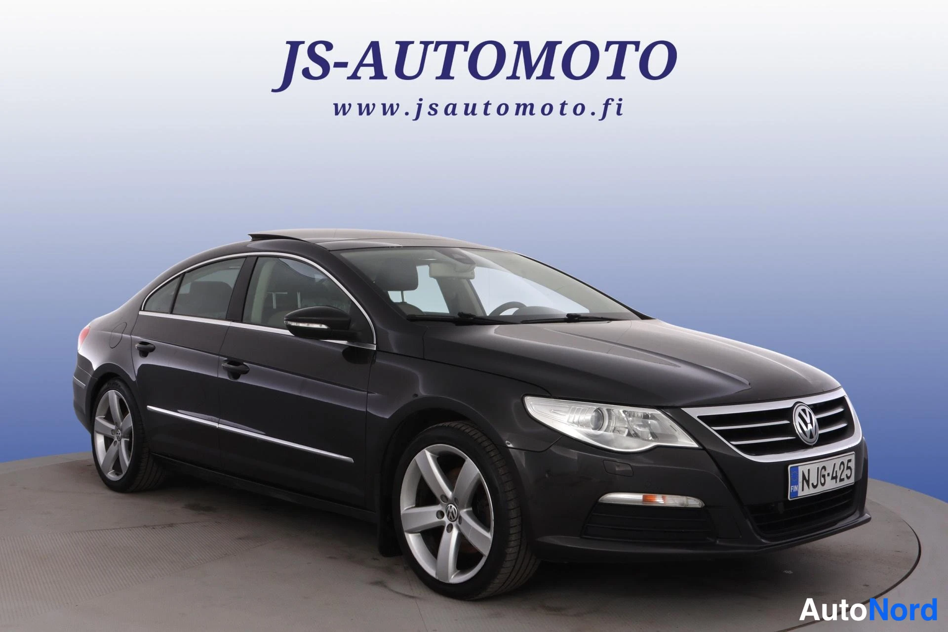 Musta Volkswagen Passat CC 2009, etuviisto, keula oikealle, kuva 3
