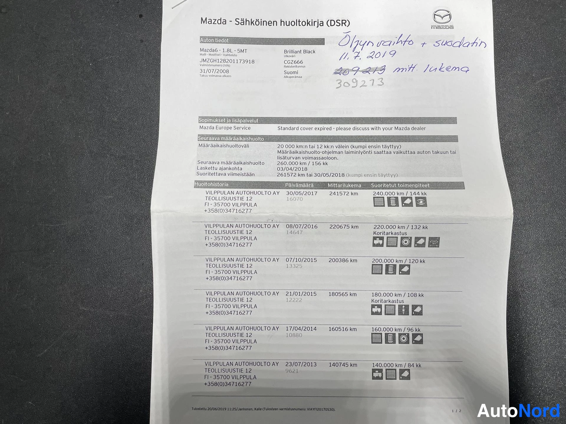 Musta Mazda 6 2008, asiakirja, kuva 23