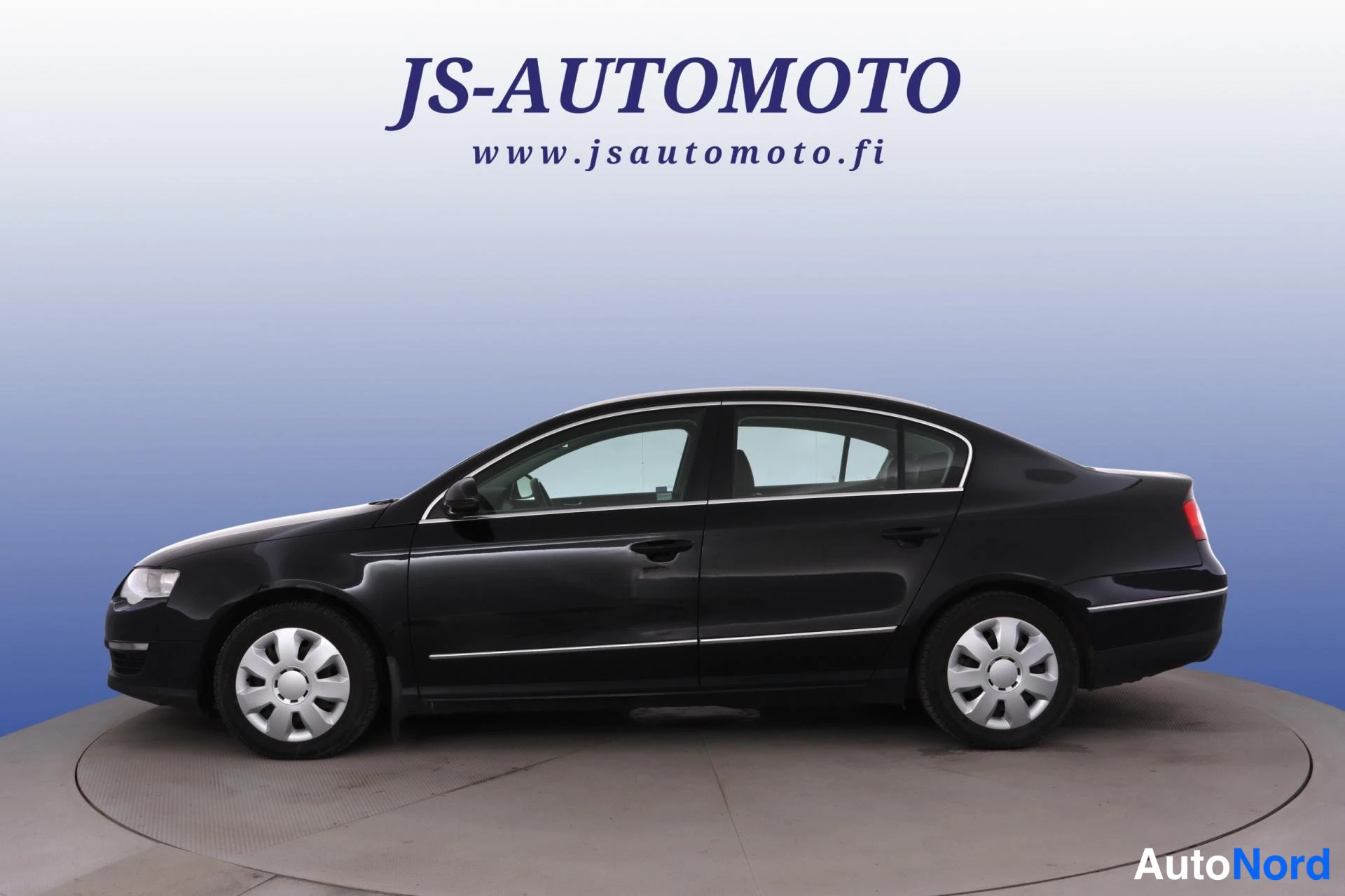Musta Volkswagen Passat 2007, etuviisto, keula vasemmalle, kuva 2