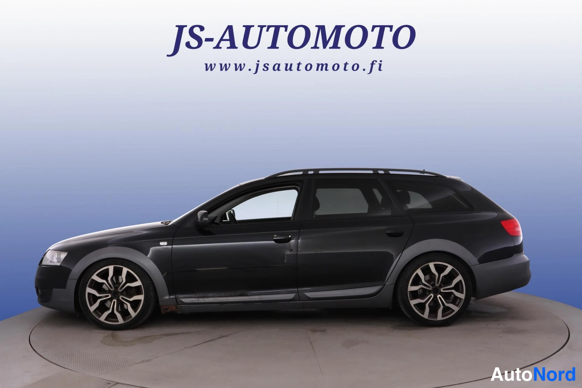 Musta Audi A6 allroad quattro 2007, etuviisto, keula vasemmalle, kuva 2