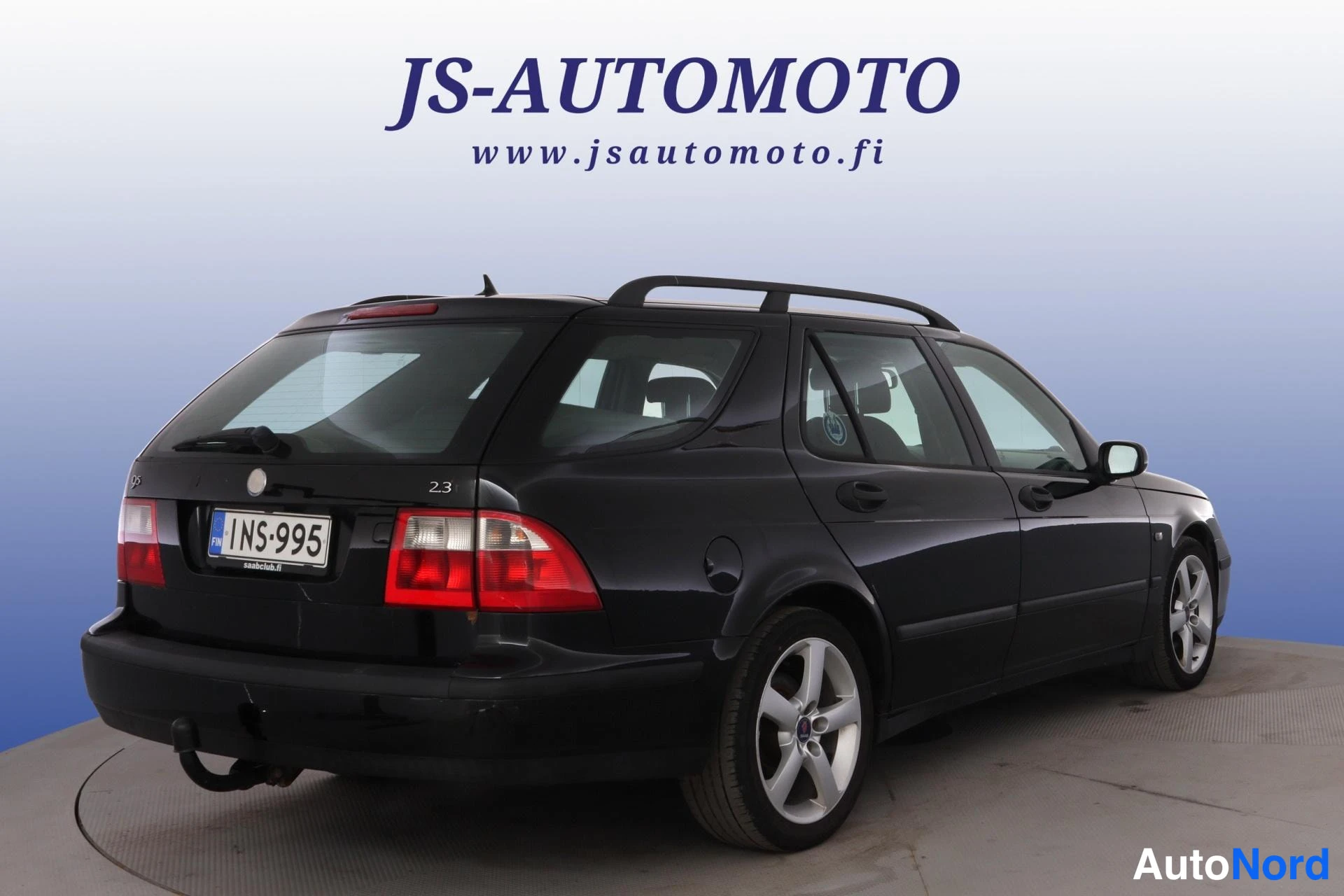 Svart Saab 9-5 2005, snett bakifrån, bild 5