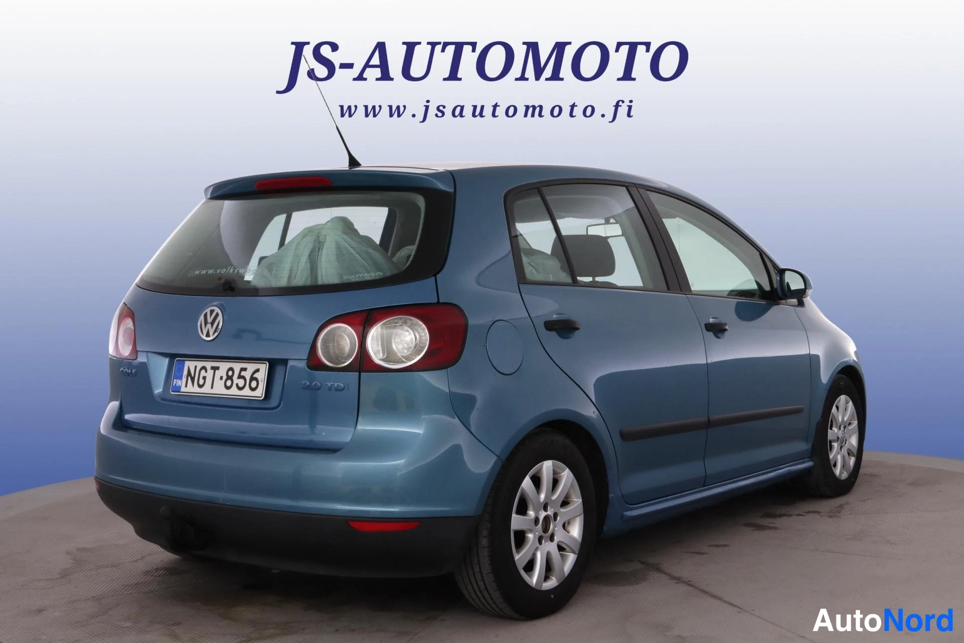 Sininen Volkswagen Golf Plus 2006, takaviisto, kuva 5