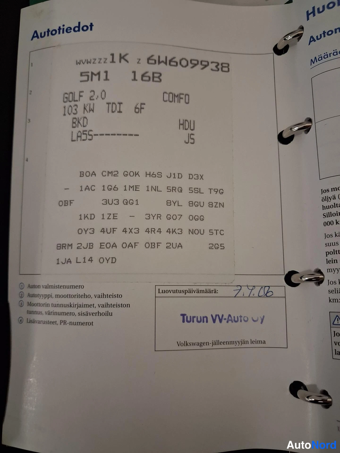 Sininen Volkswagen Golf Plus 2006, asiakirja, kuva 22