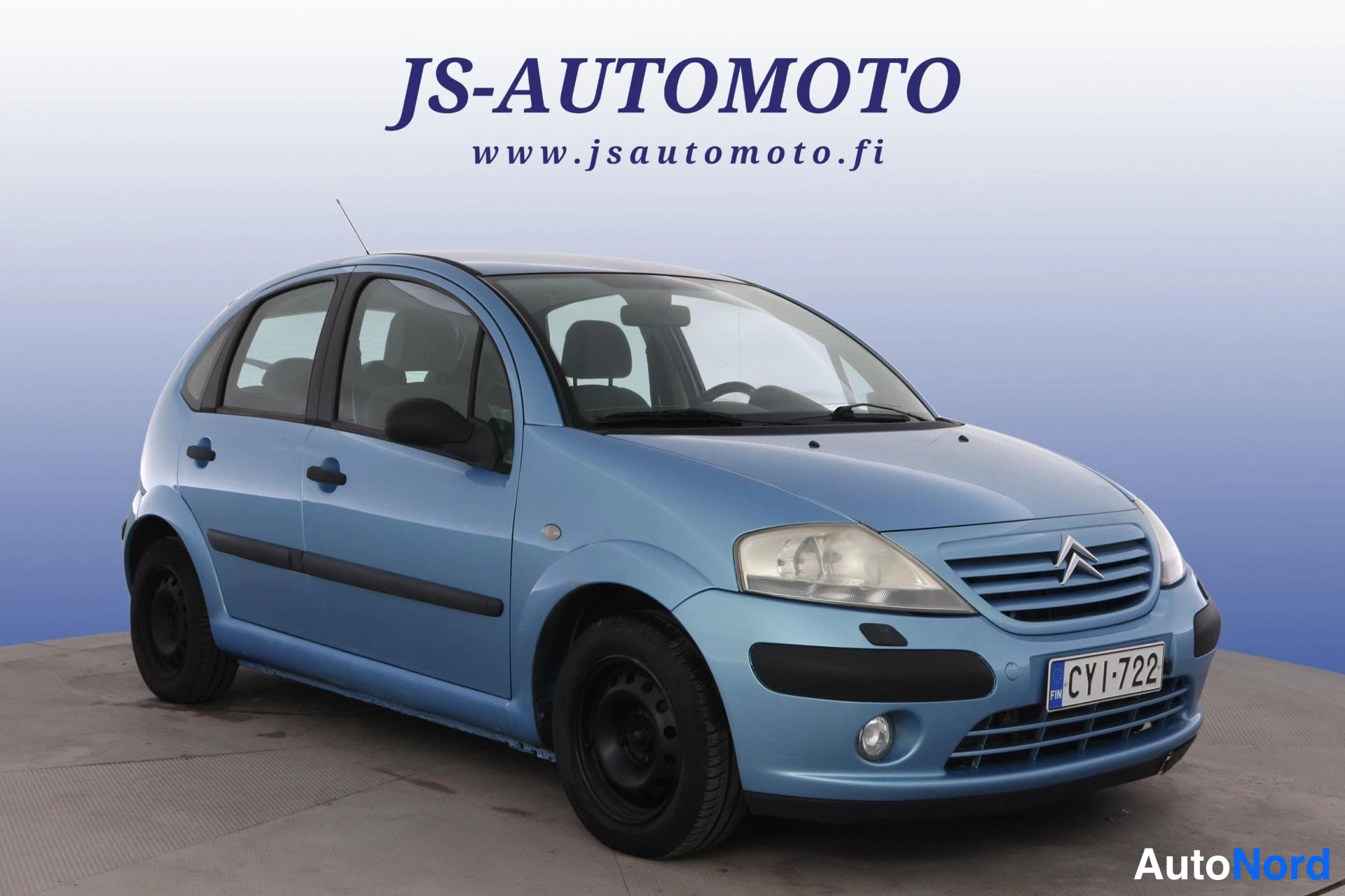 Sininen Citroen C3 2005, etuviisto, keula oikealle, kuva 4