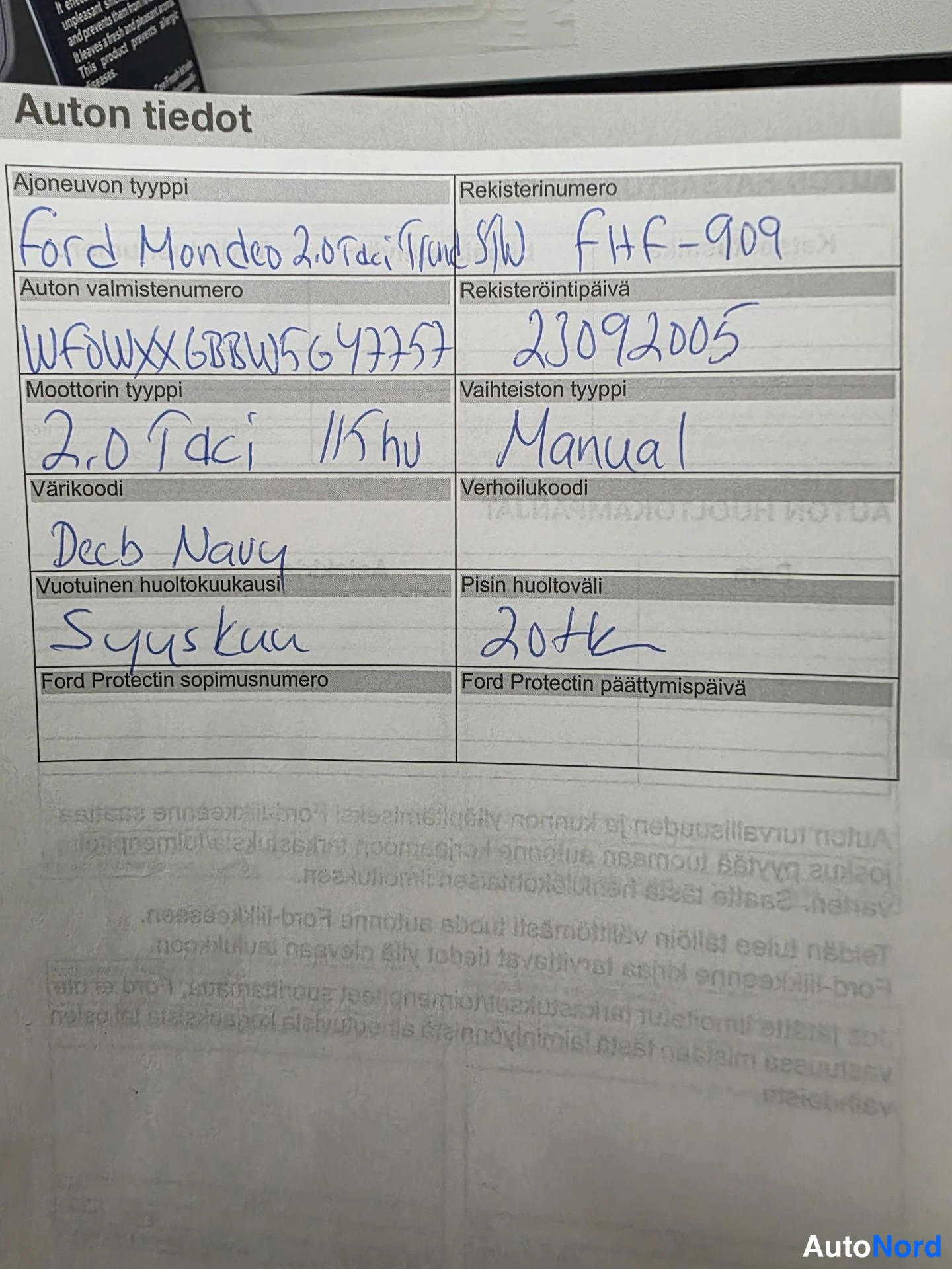 Sininen Ford Mondeo 2005, asiakirja, kuva 24
