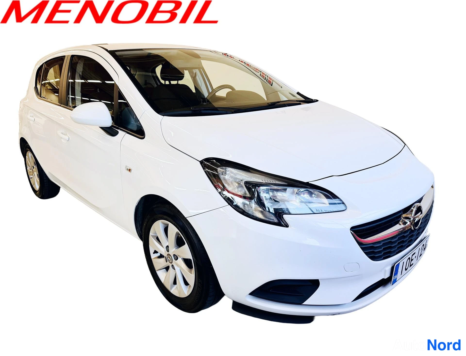 Valkoinen Opel Corsa 2018, etuviisto, keula oikealle, kuva 2