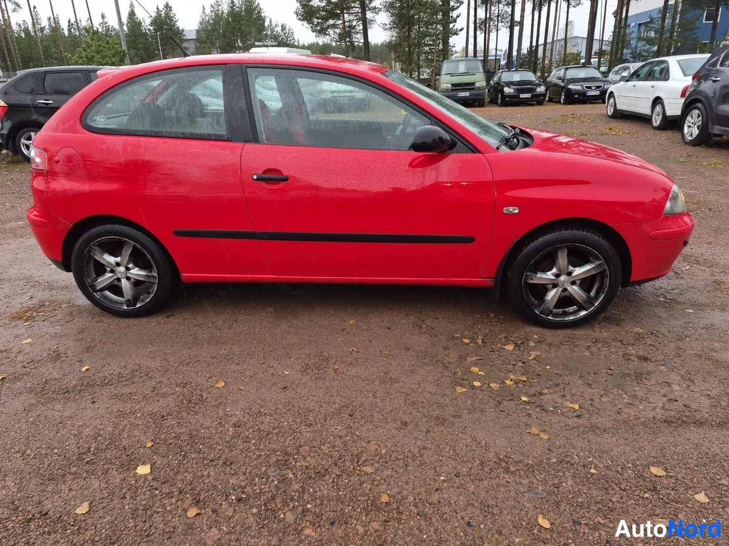 Punainen Seat Ibiza 2003, etuviisto, keula oikealle, kuva 2