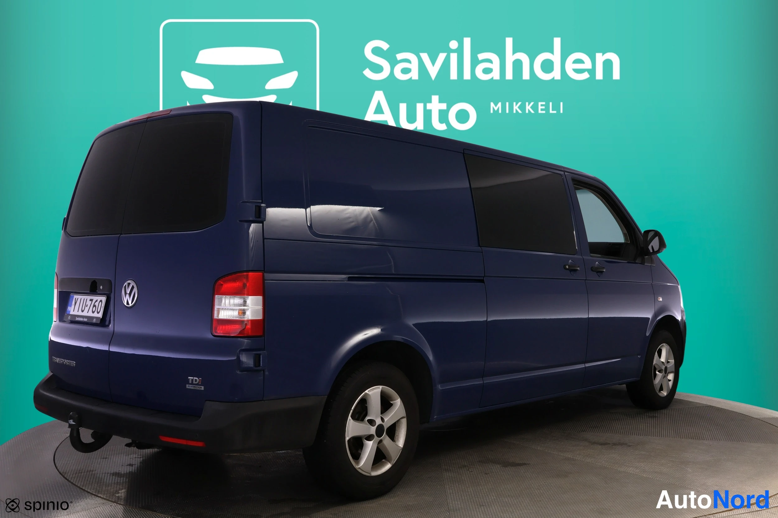 Sininen Volkswagen Transporter 2014, takaviisto, kuva 9