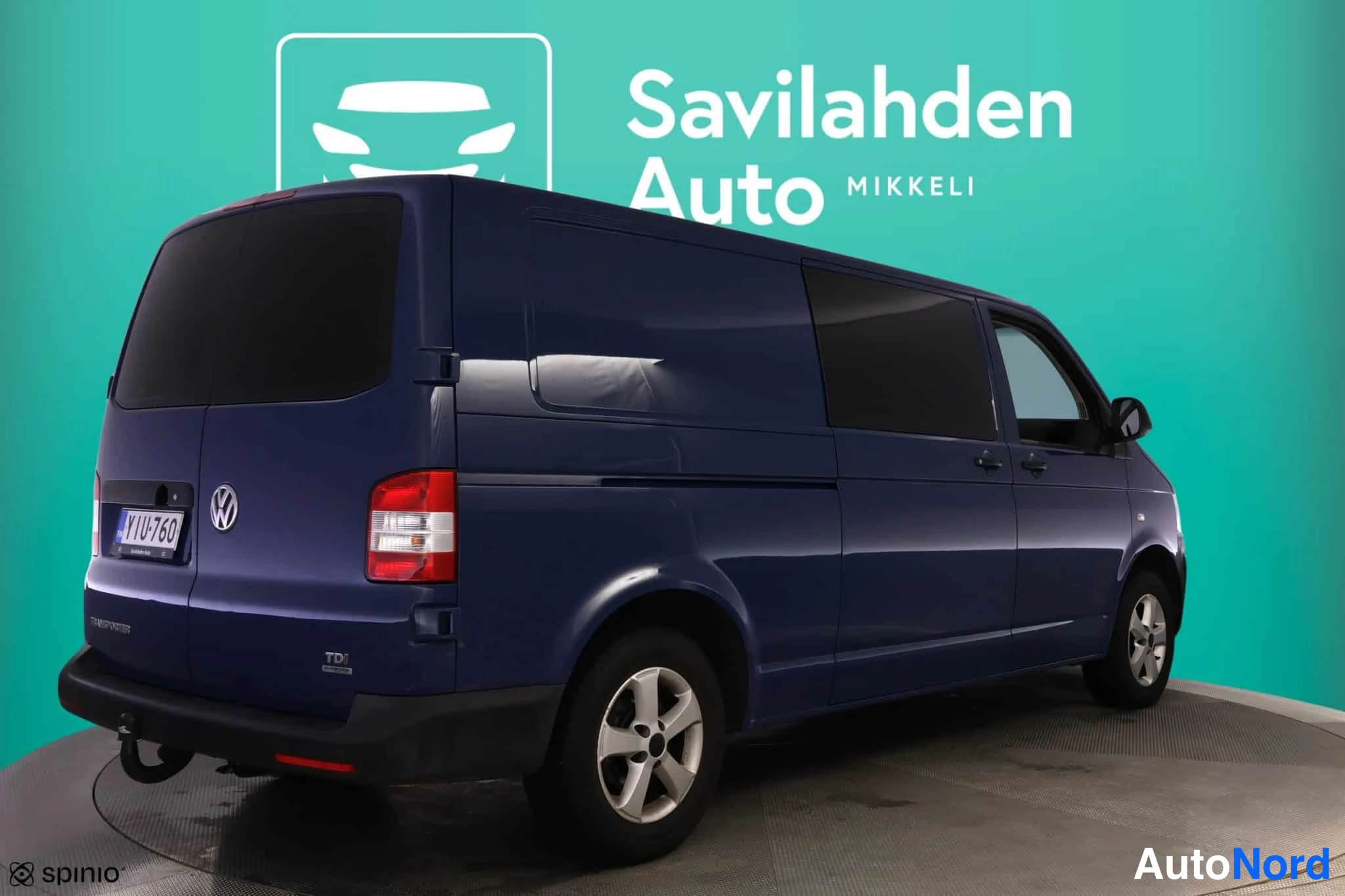 Sininen Volkswagen Transporter 2014, takaviisto, kuva 10