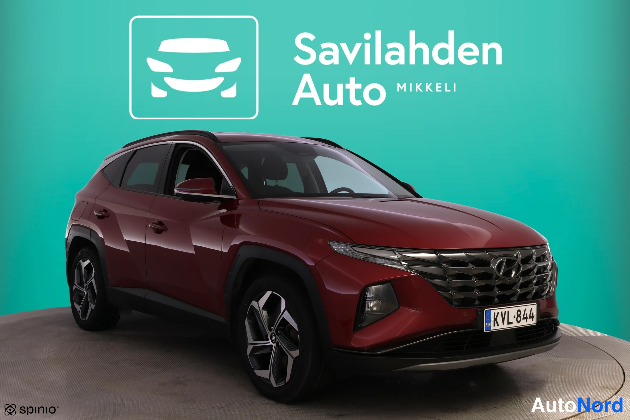 Punainen Hyundai Tucson 2023, etuviisto, keula oikealle, kuva 6