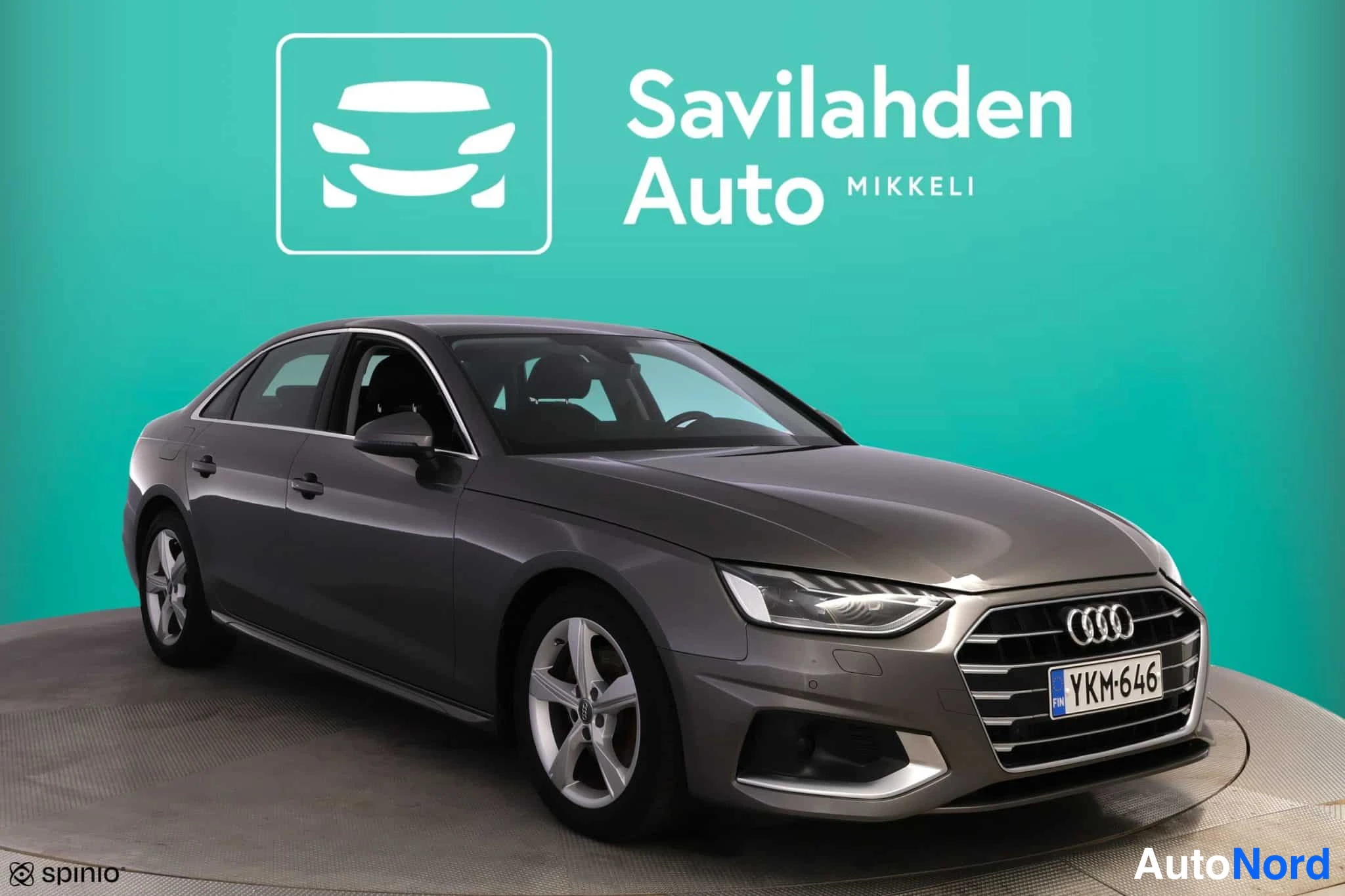 Harmaa Audi A4 2020, etuviisto, keula oikealle, kuva 5