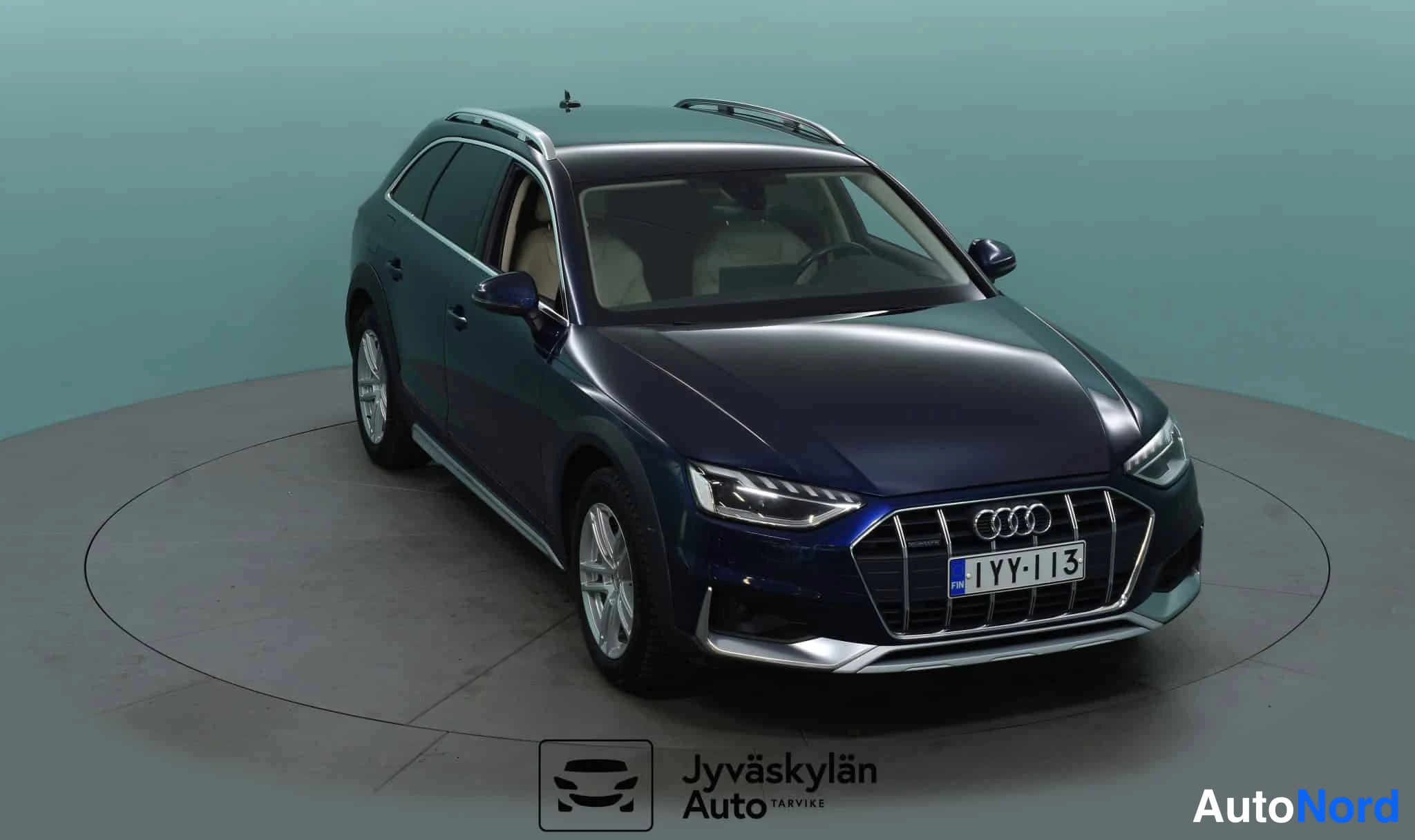 Sininen Audi A4 allroad quattro 2021, etuviisto, keula oikealle, kuva 4