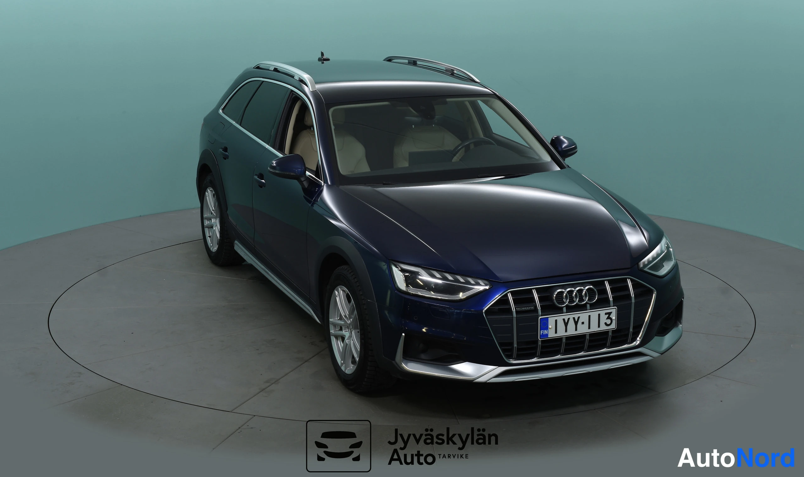 Sininen Audi A4 allroad quattro 2021, etuviisto, keula oikealle, kuva 5