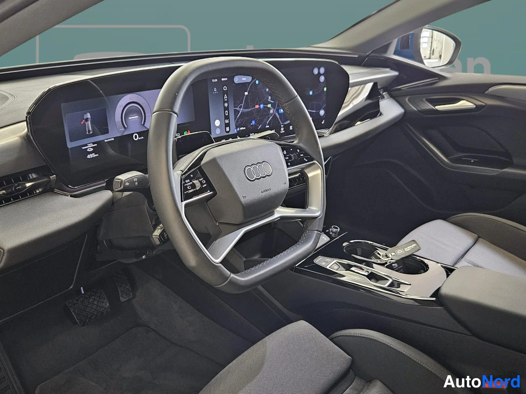 Blå Audi A6 e-tron 2026, förarplats, bild 19