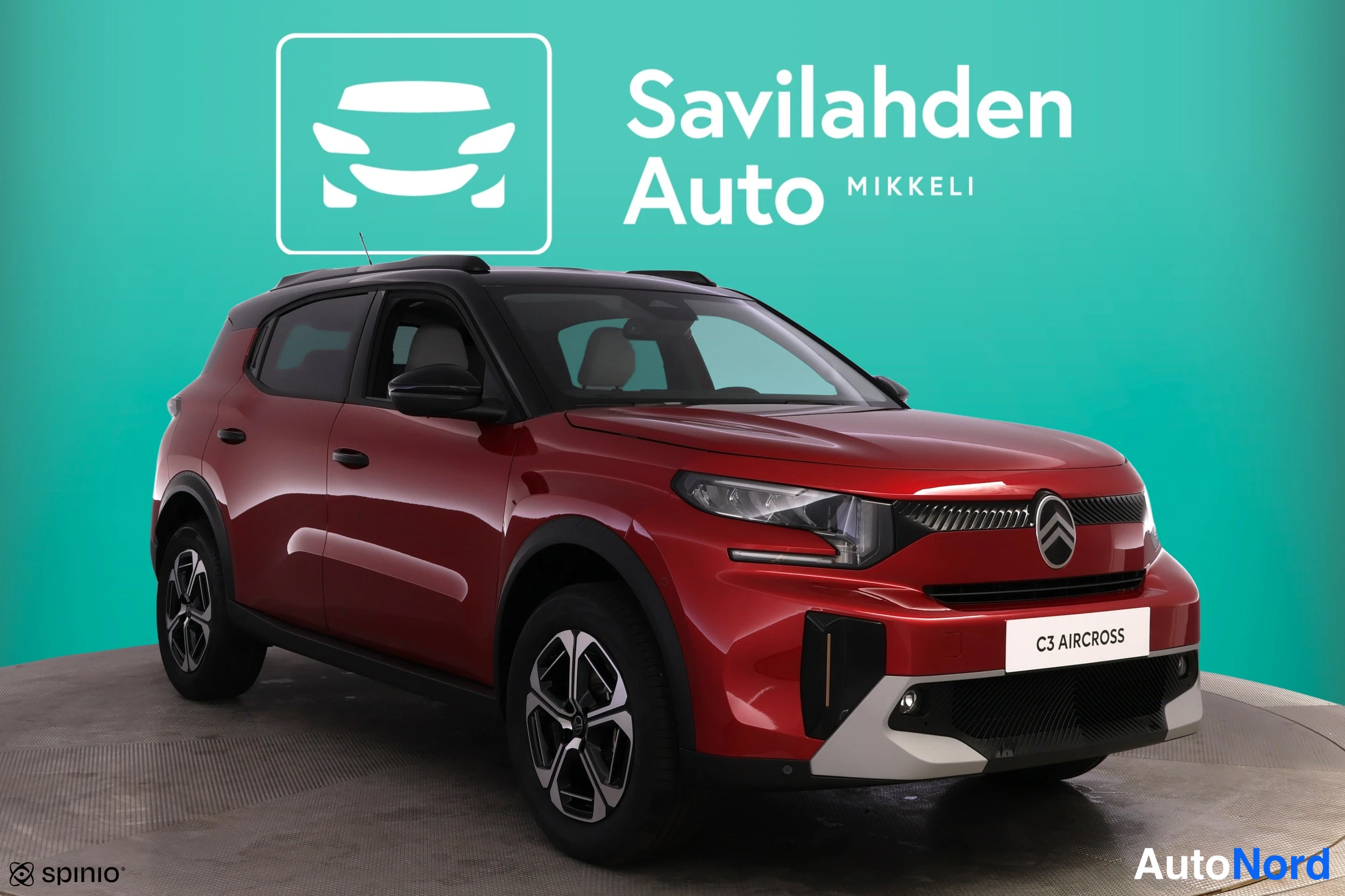 Punainen Citroen C3 Aircross 2026, etuviisto, keula oikealle, kuva 6