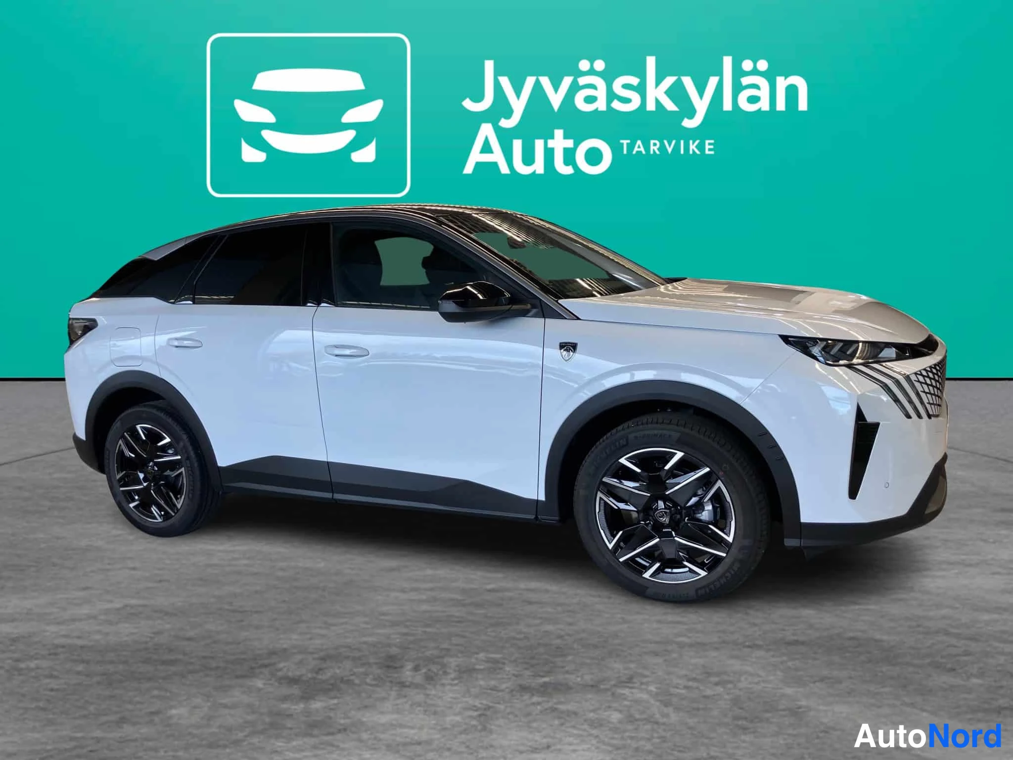 Valkoinen Peugeot 3008 2026, etuviisto, keula oikealle, kuva 3