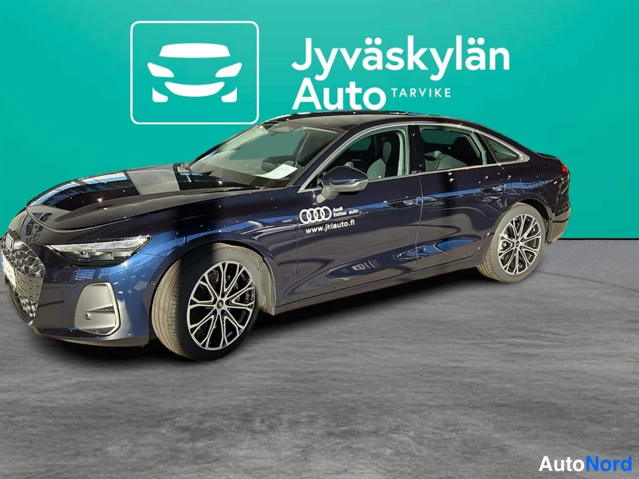 Sininen Audi A6 2026, etuviisto, keula vasemmalle, kuva 2