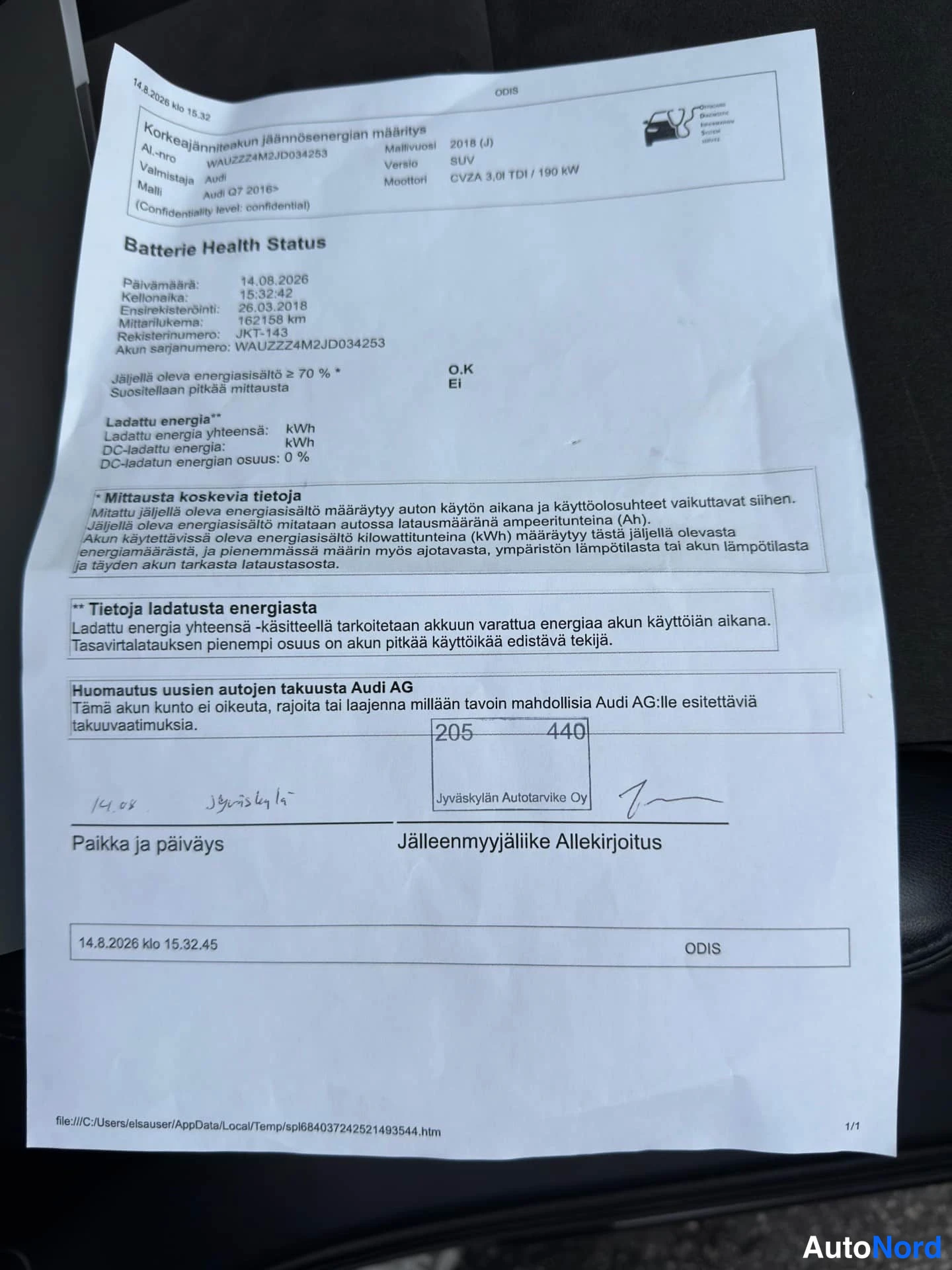 Hopea Audi Q7 2018, asiakirja, kuva 25