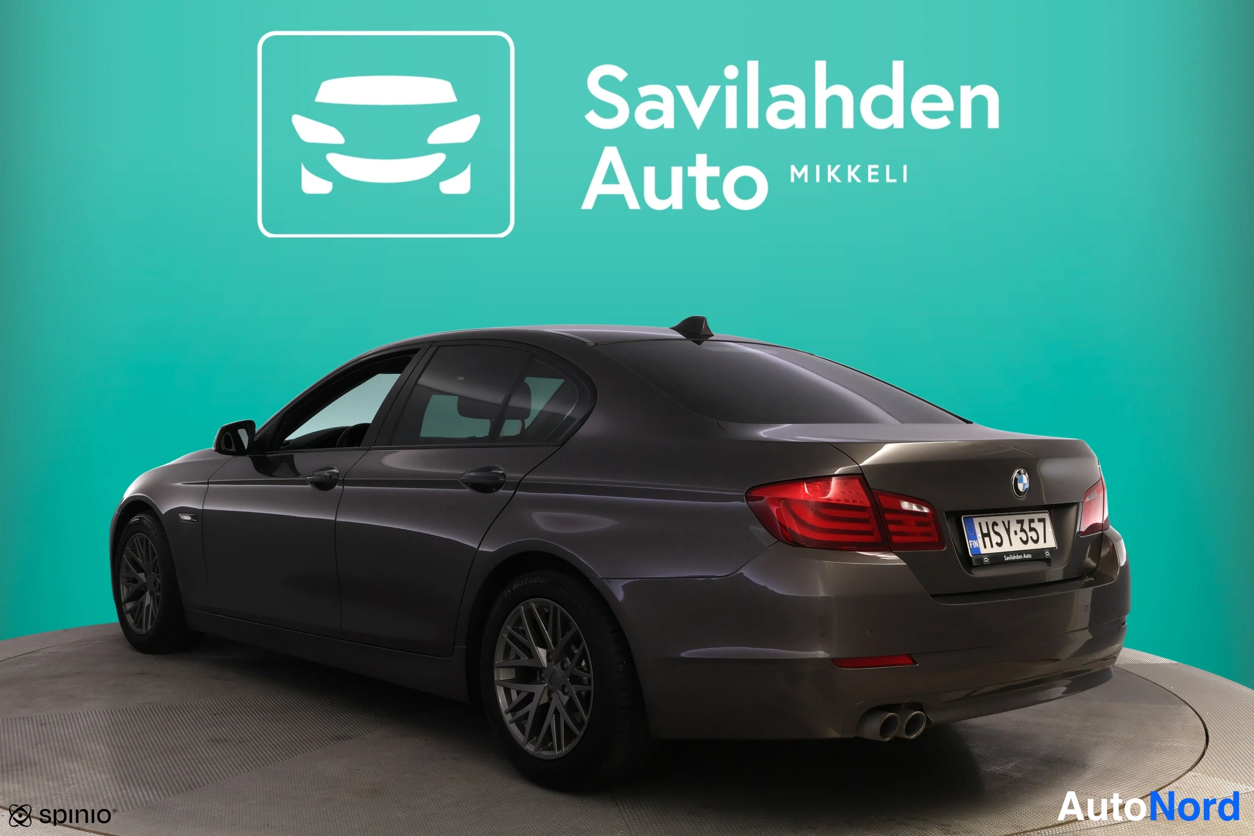 Ruskea BMW 520d 2010, takaviisto, kuva 9