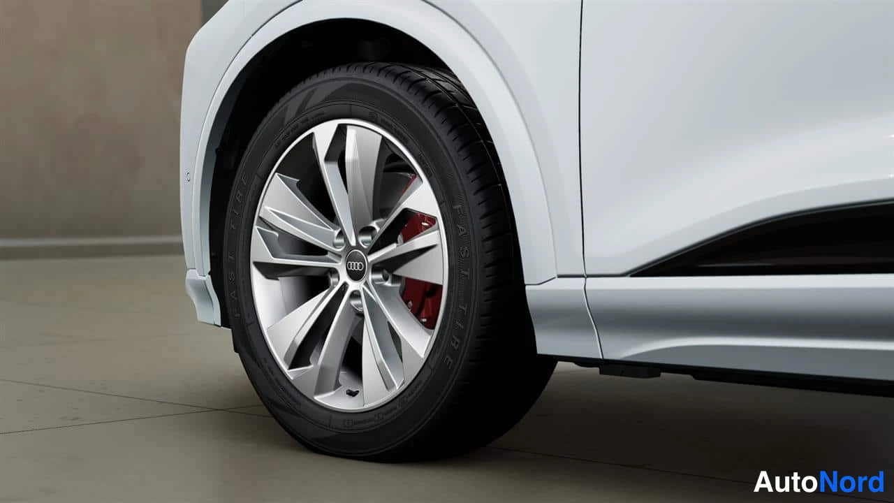 White Audi Q6 e-tron 2026, detail, photo 16