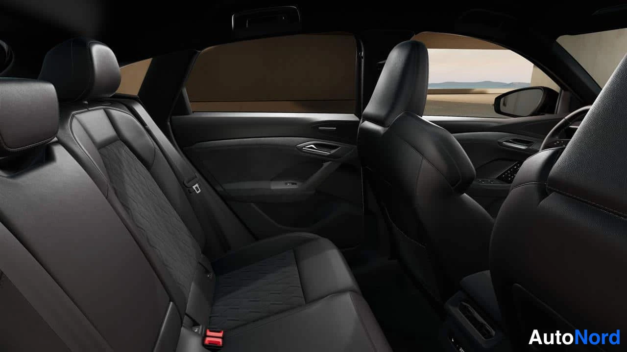White Audi Q6 e-tron 2026, rear seats, photo 15