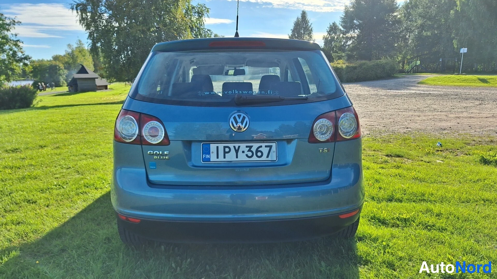 Blå Volkswagen Golf Plus 2007, bakifrån, bild 5