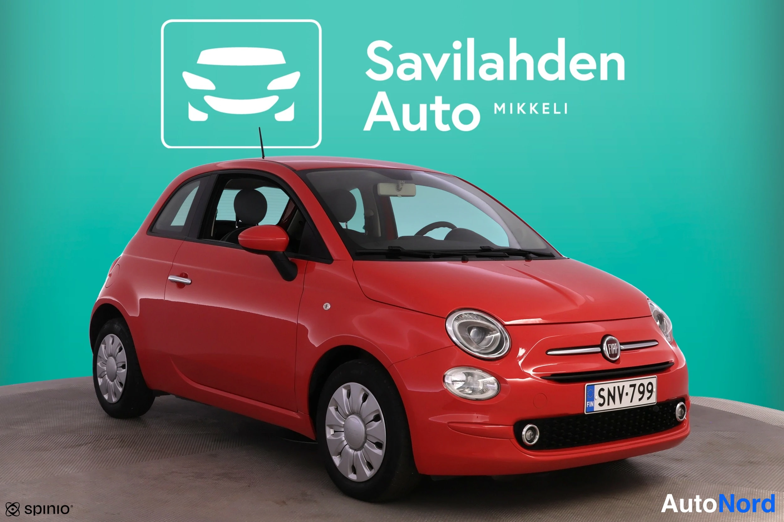 Punainen Fiat 500 2017, etuviisto, keula oikealle, kuva 6