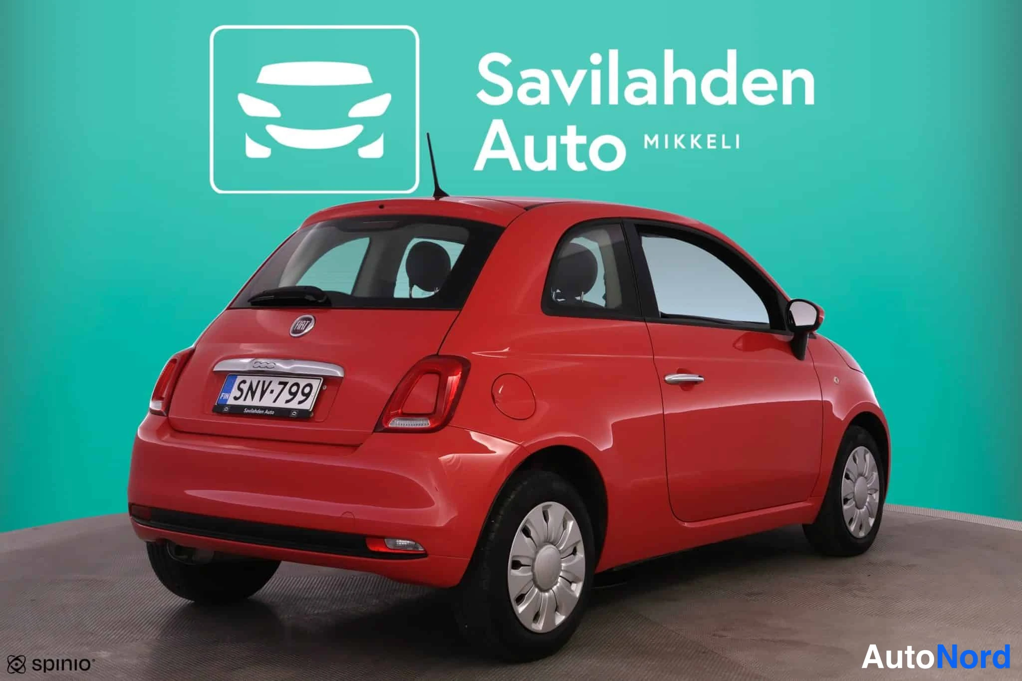 Punainen Fiat 500 2017, takaviisto, kuva 12