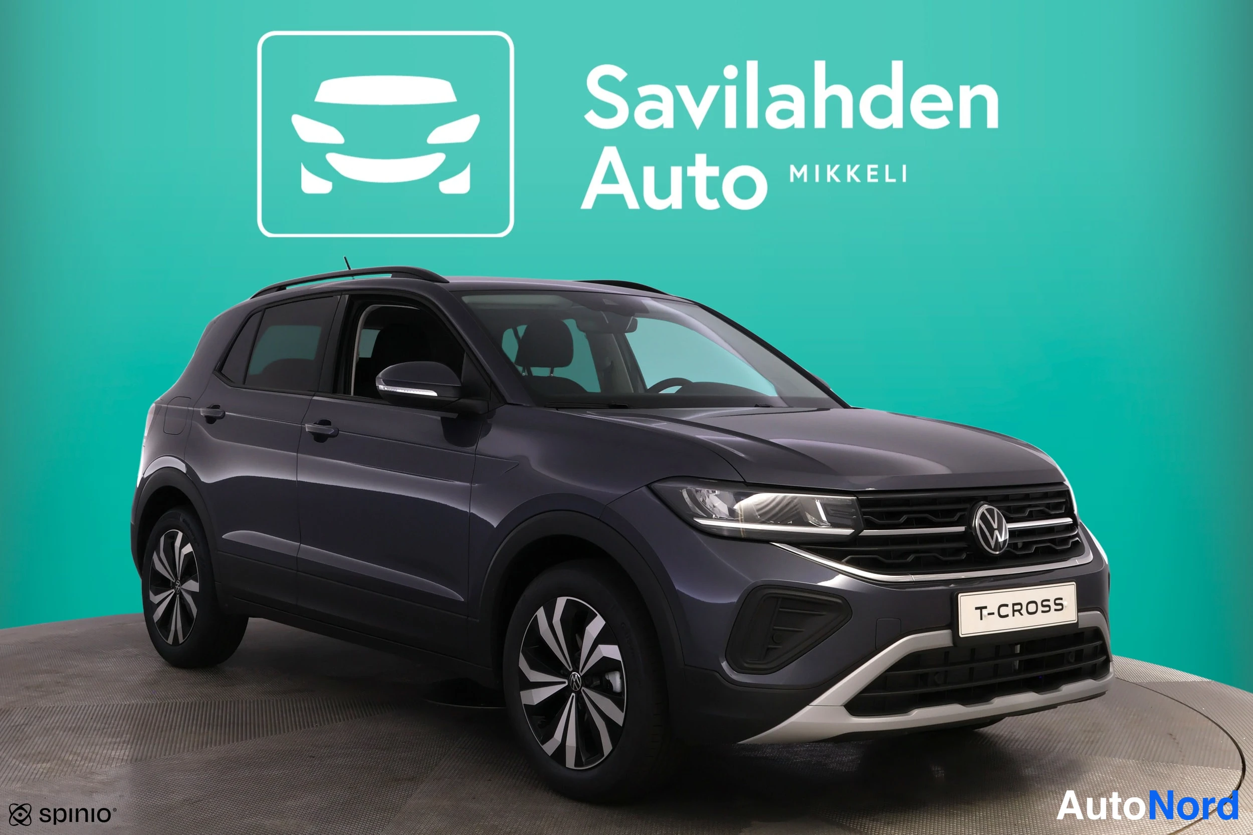 Harmaa Volkswagen T-Cross 2026, etuviisto, keula oikealle, kuva 6