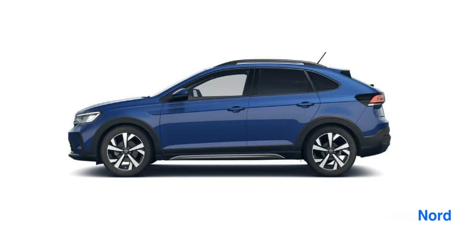 Blå Volkswagen Taigo 2026, från sidan, bild 2