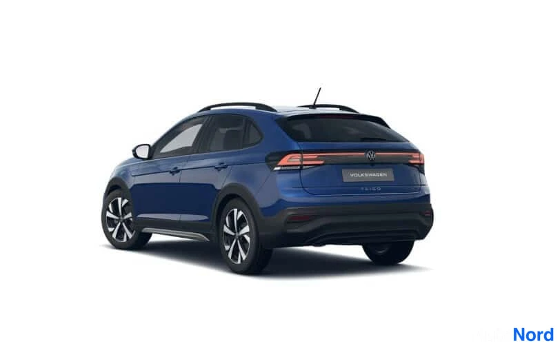 Blå Volkswagen Taigo 2026, snett bakifrån, bild 3