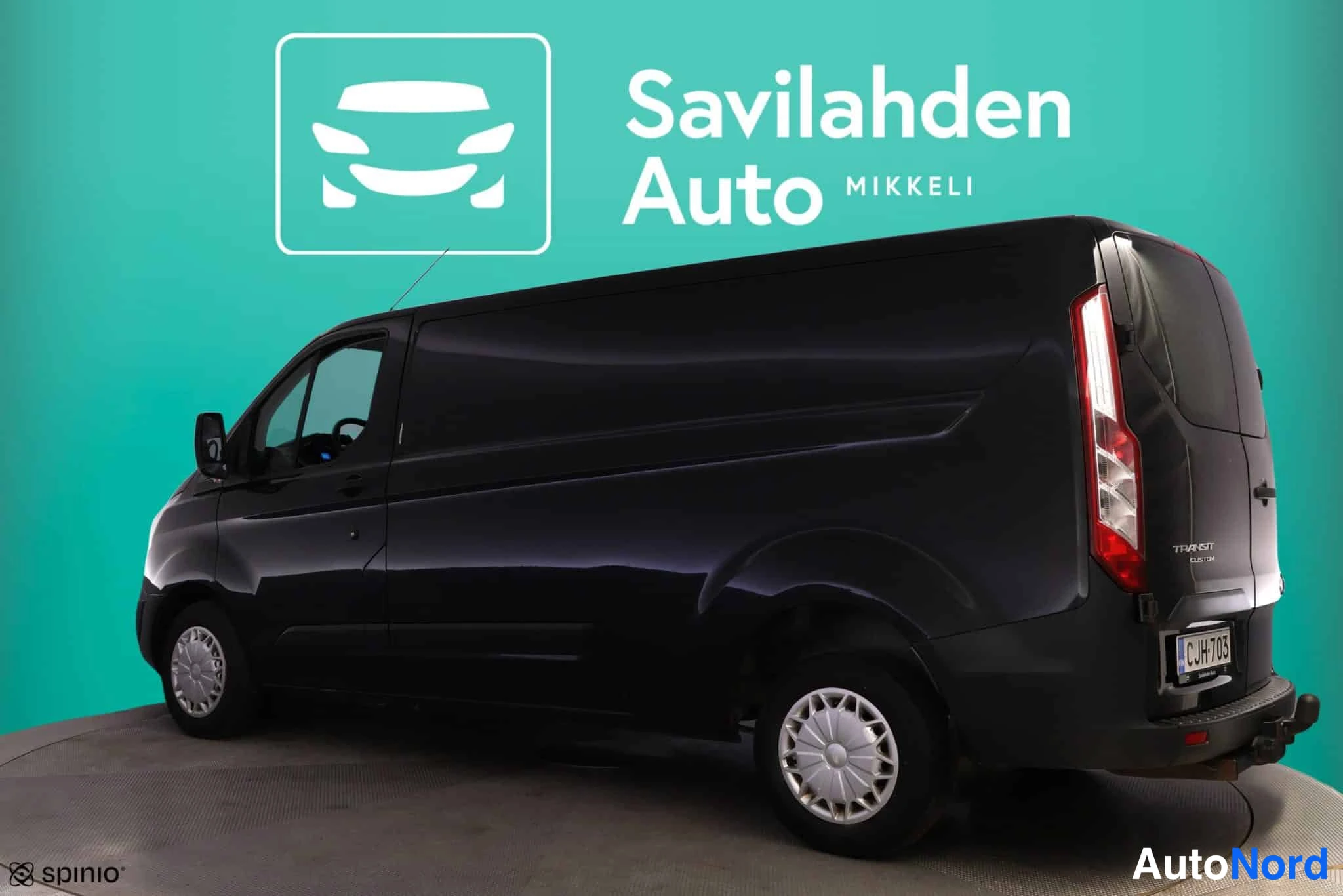 Svart Ford Transit Custom 2014, snett bakifrån, bild 7