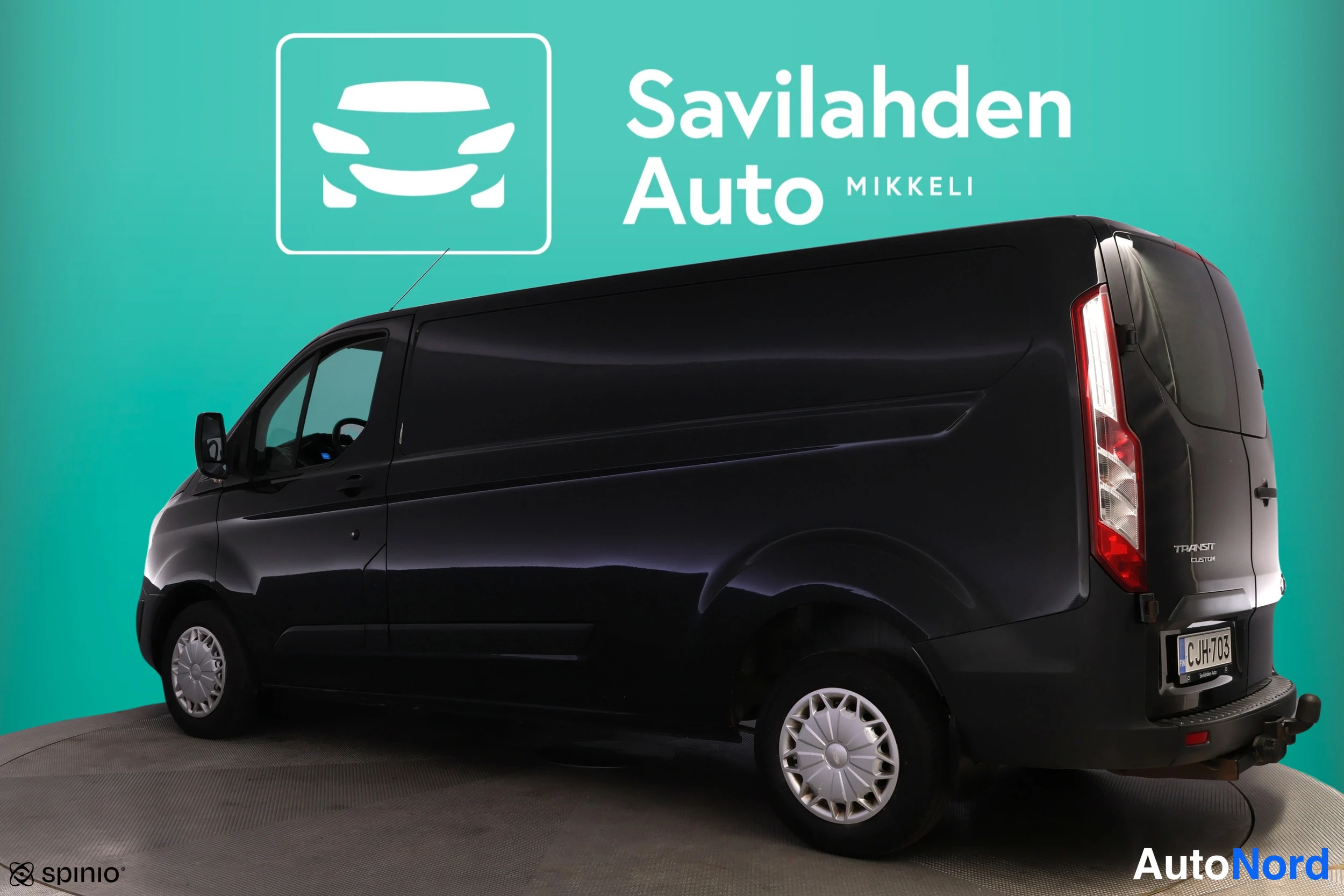 Svart Ford Transit Custom 2014, snett bakifrån, bild 8