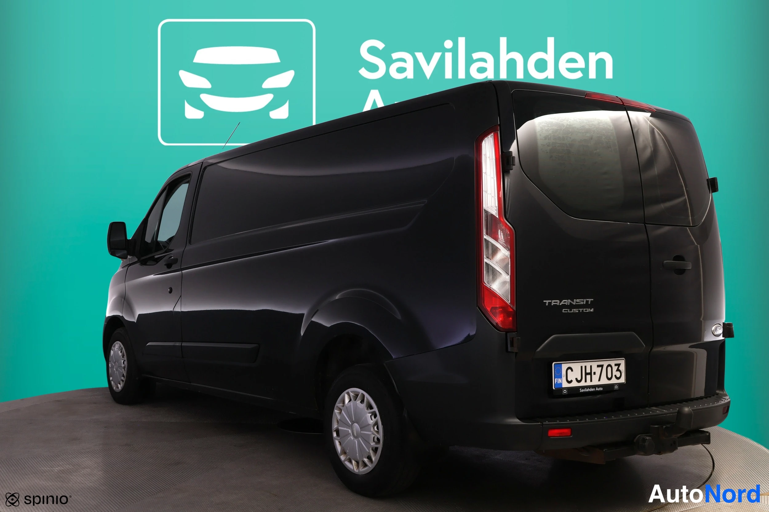 Svart Ford Transit Custom 2014, snett bakifrån, bild 10