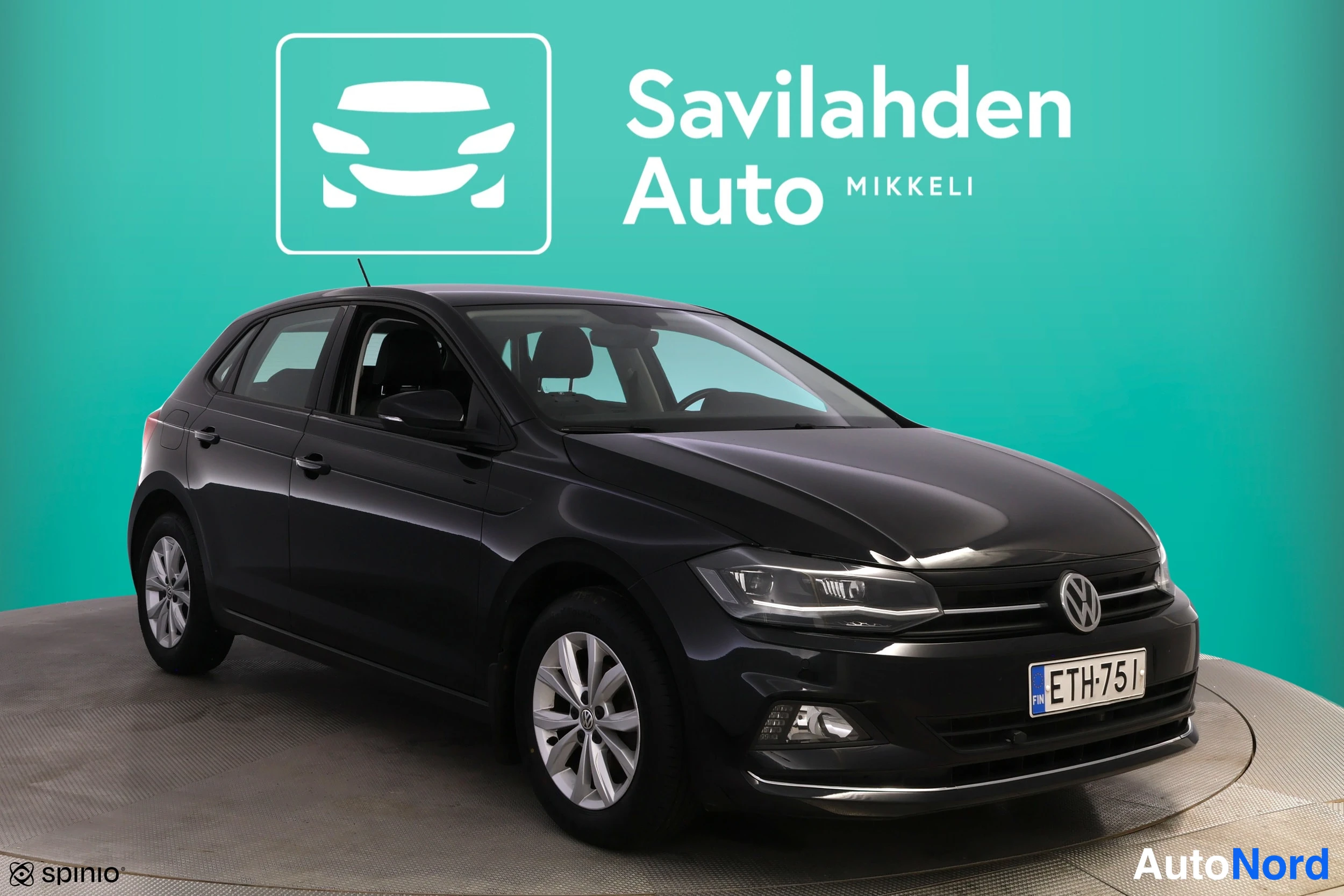 Musta Volkswagen Polo 2020, etuviisto, keula oikealle, kuva 6