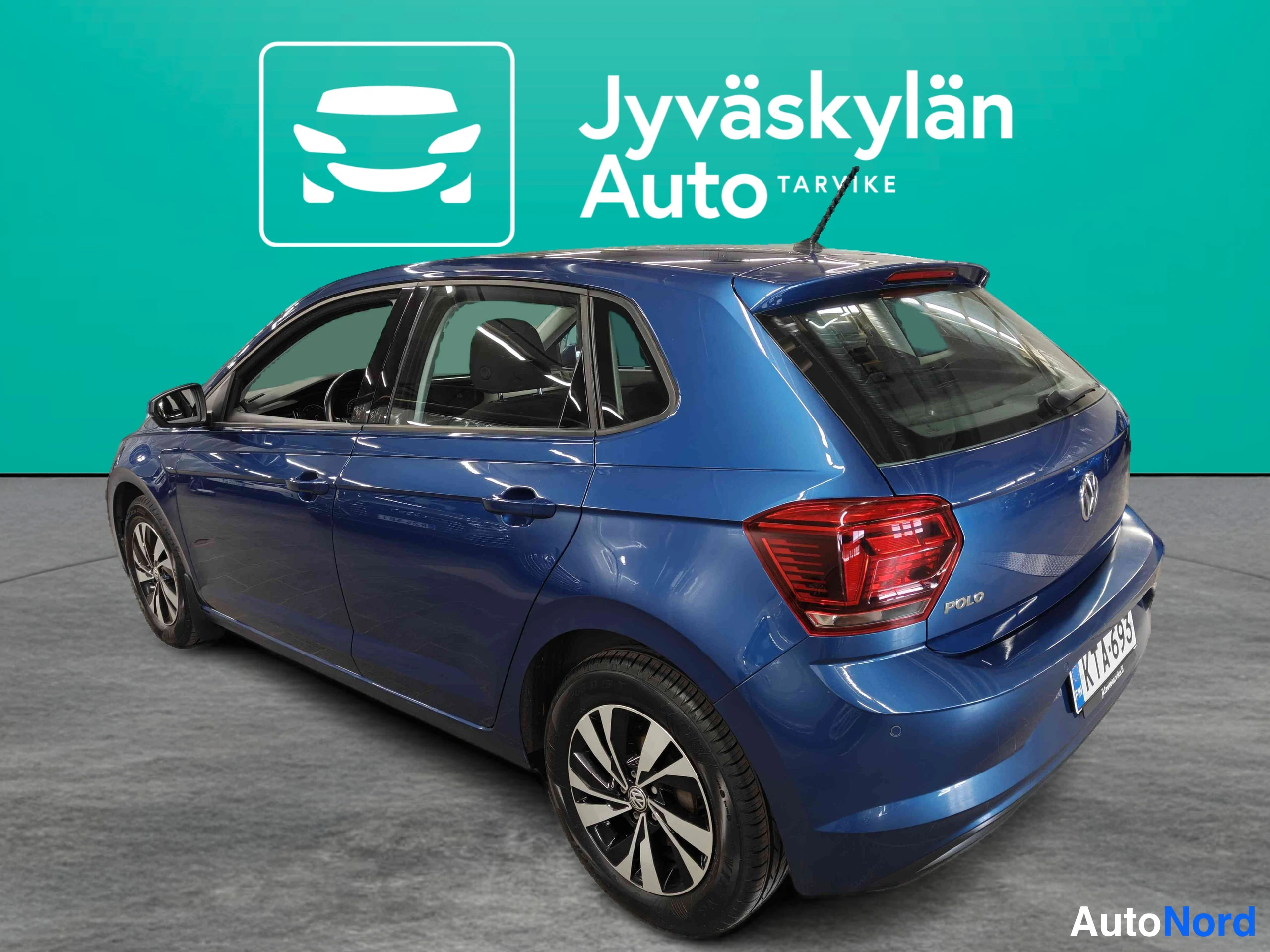 Sininen Volkswagen Polo 2018, takaviisto, kuva 12