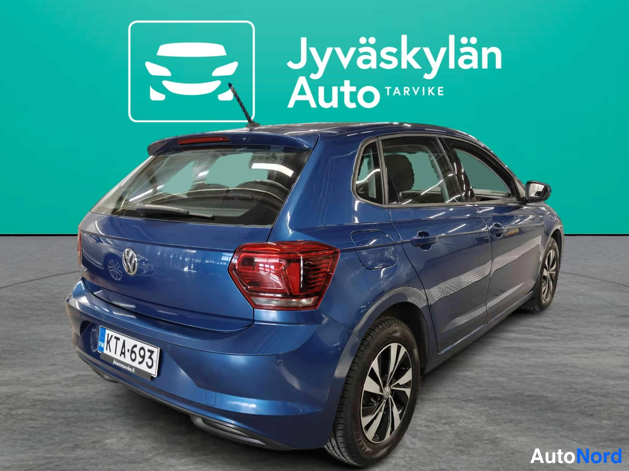 Sininen Volkswagen Polo 2018, takaviisto, kuva 13