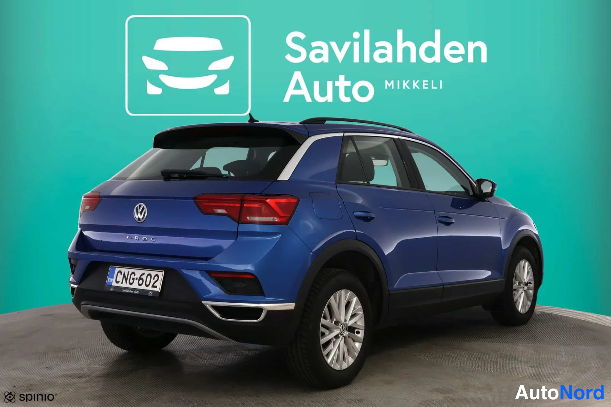 Sininen Volkswagen T-Roc 2019, takaviisto, kuva 9