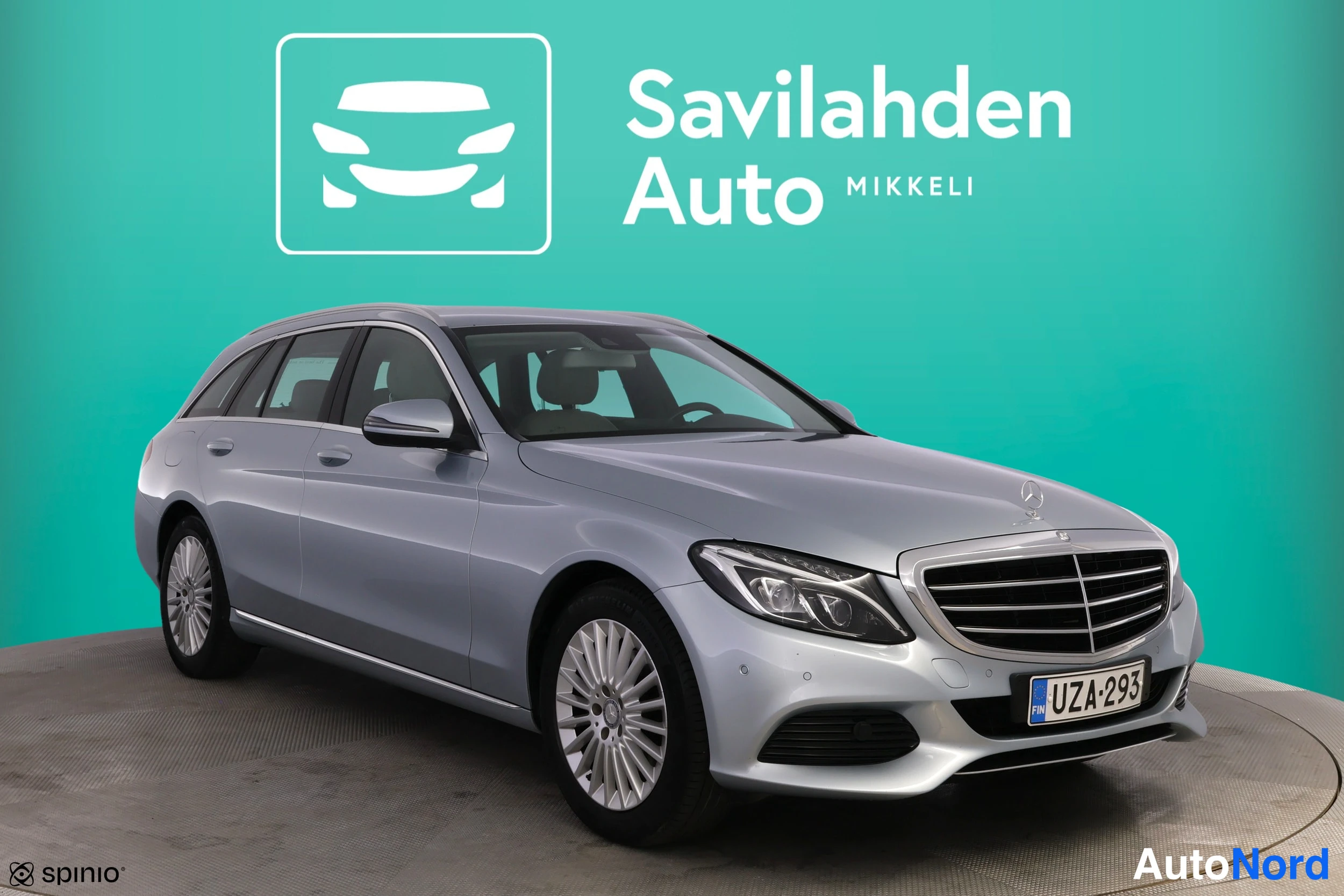 Harmaa Mercedes-Benz C 2015, etuviisto, keula oikealle, kuva 6