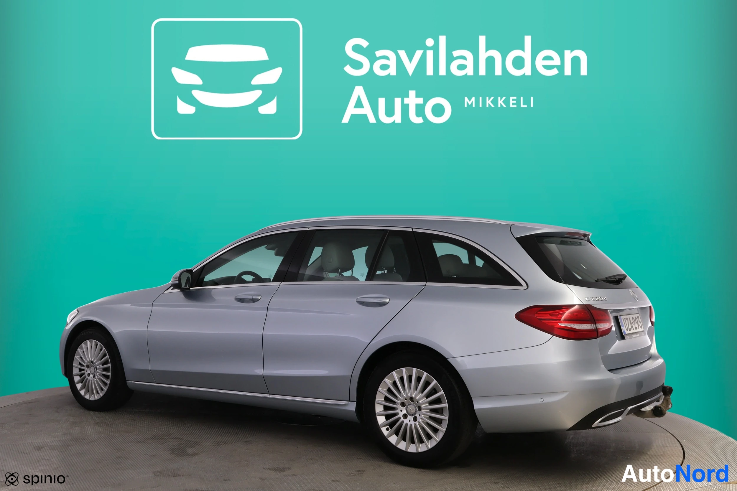 Harmaa Mercedes-Benz C 2015, takaviisto, kuva 7