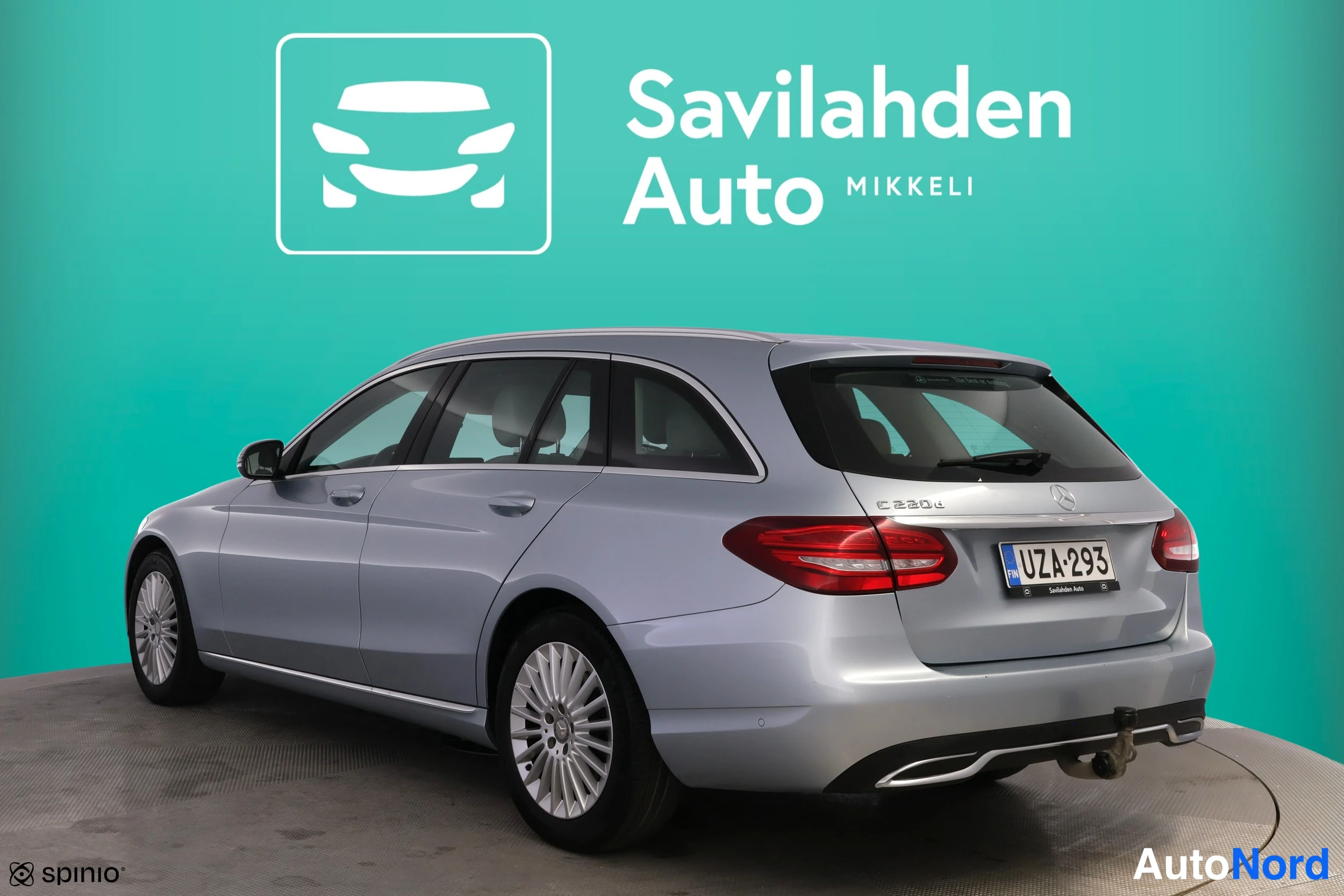 Harmaa Mercedes-Benz C 2015, takaviisto, kuva 9