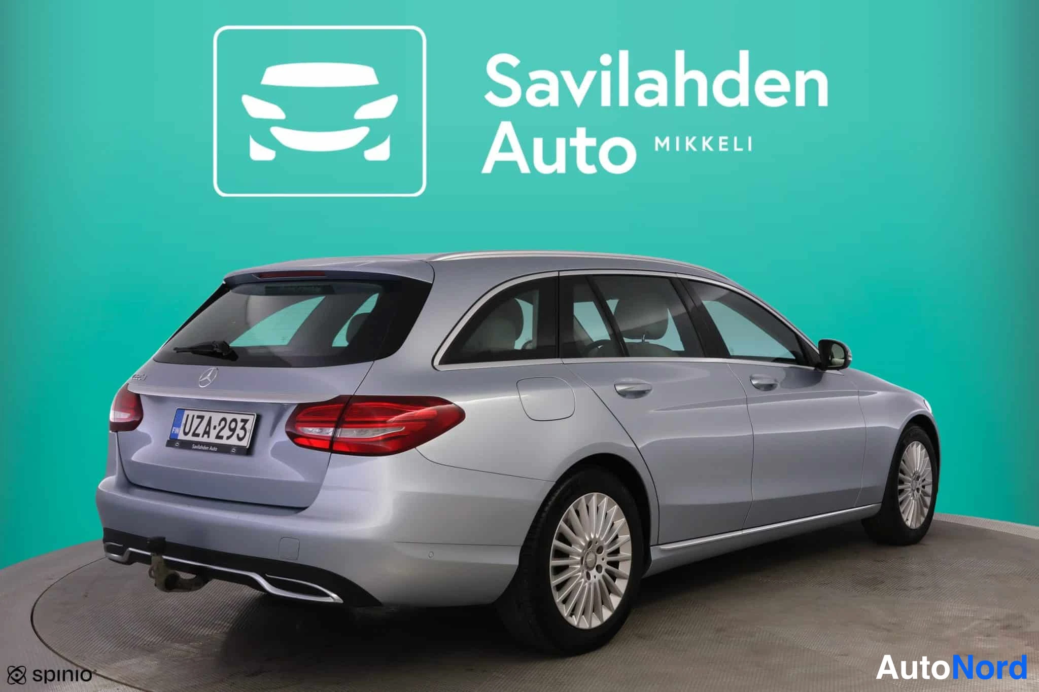 Harmaa Mercedes-Benz C 2015, takaviisto, kuva 12