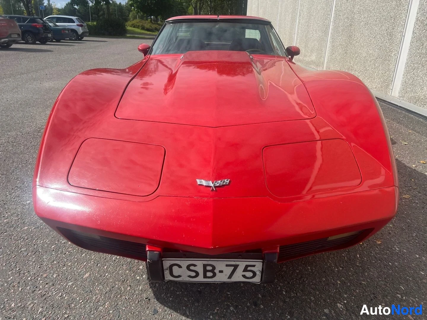 Röd Chevrolet Corvette STINGRAY 1977, framifrån, bild 4