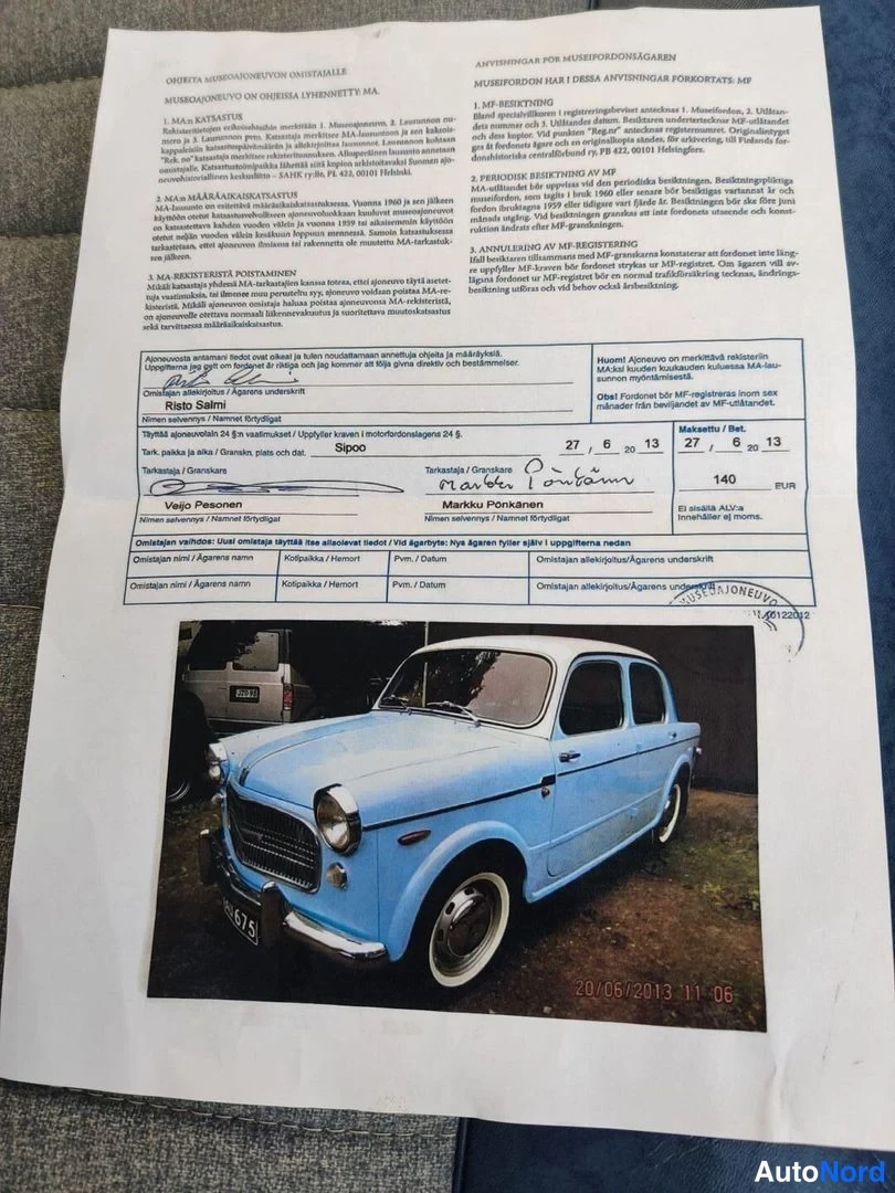 Blå Fiat 1100 1960, bild 25