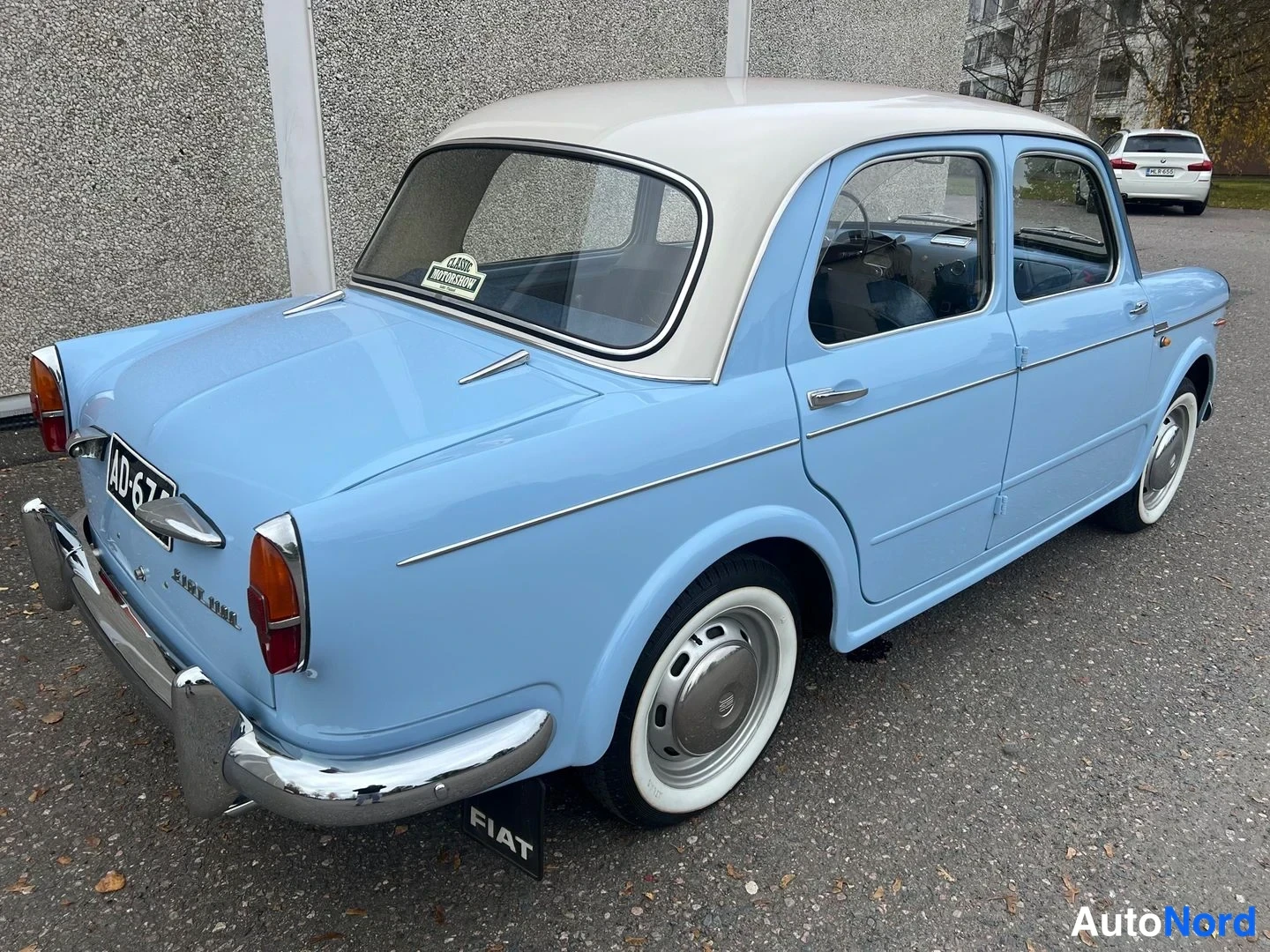 Blå Fiat 1100 1960, snett bakifrån, bild 11